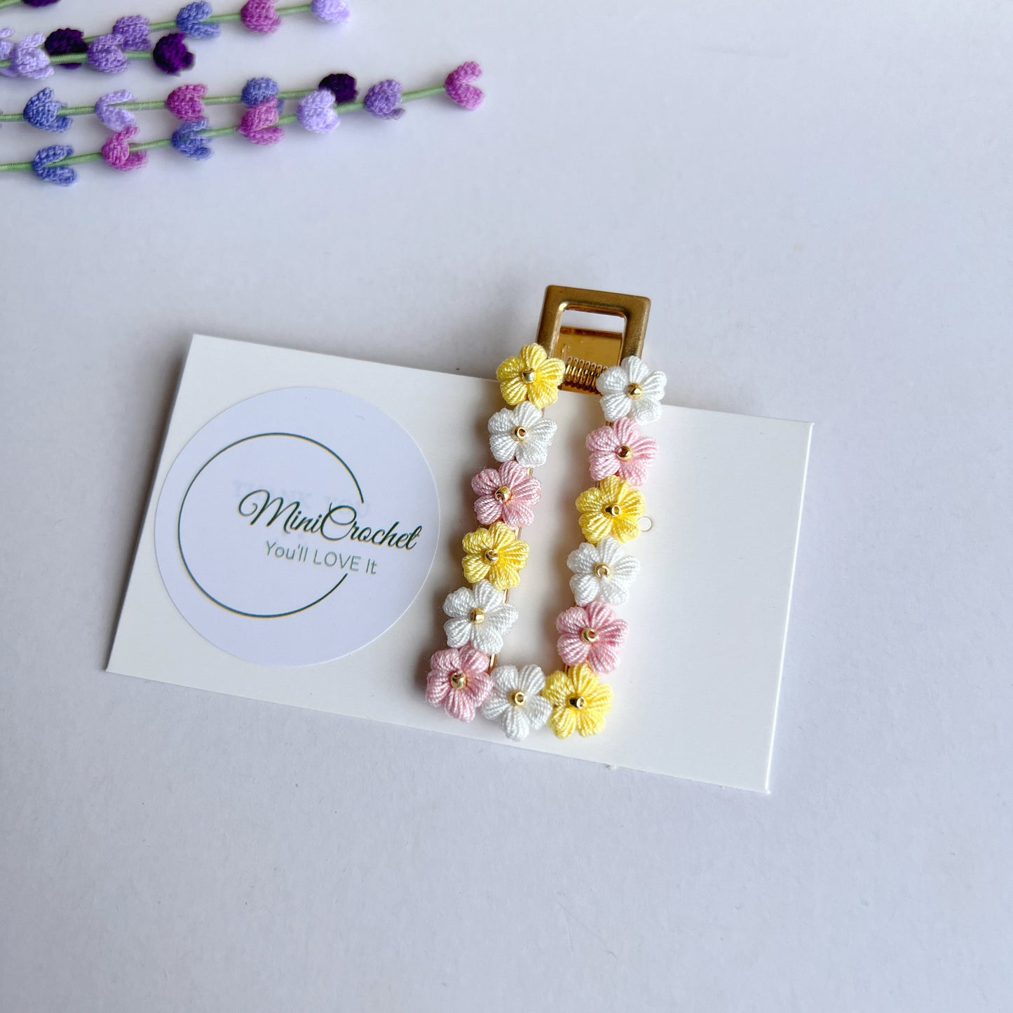 Mini Crochet Flower Hair Clips | Christmas Hair Clips | Unique Gift for Her