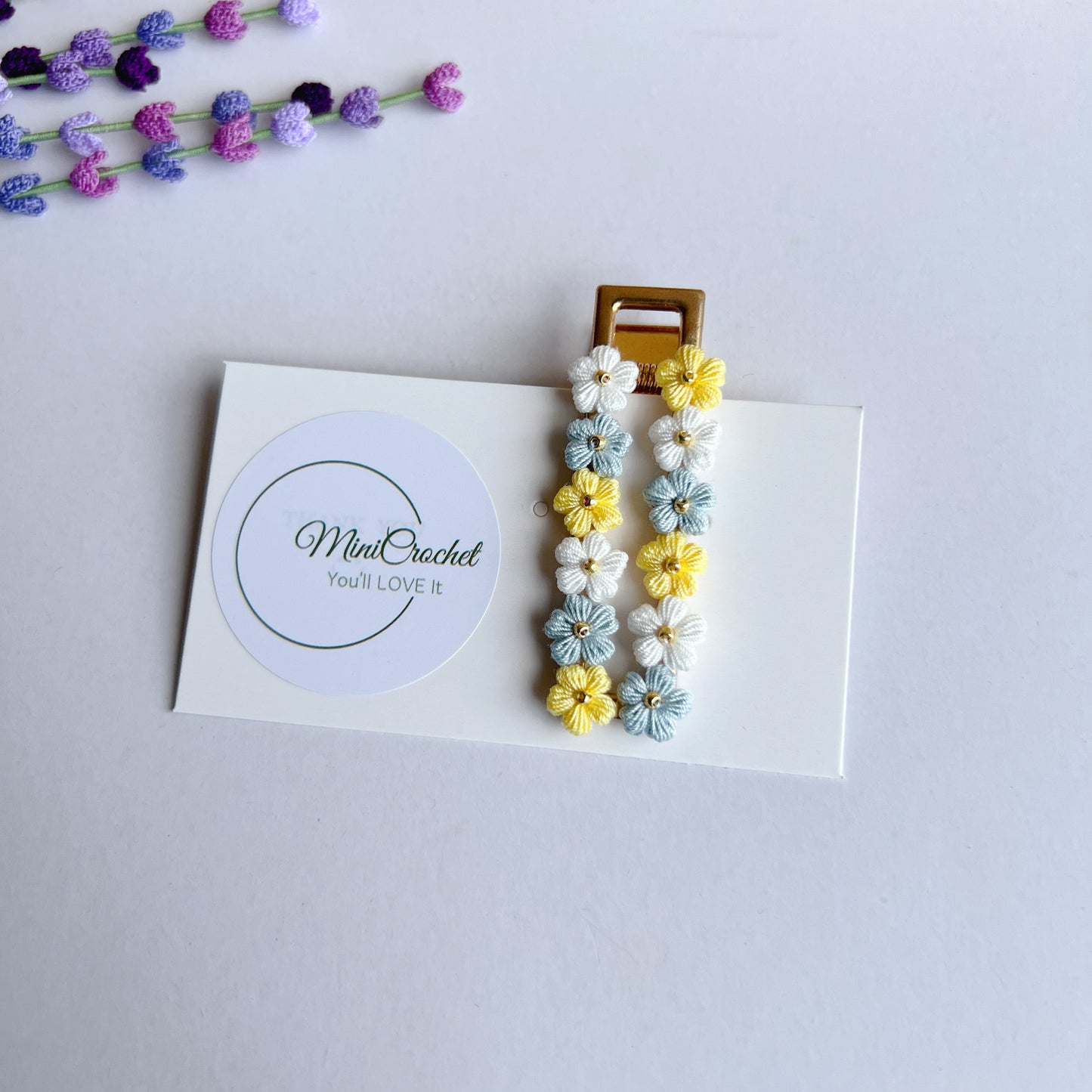 Mini Crochet Flower Hair Clips | Christmas Hair Clips | Unique Gift for Her