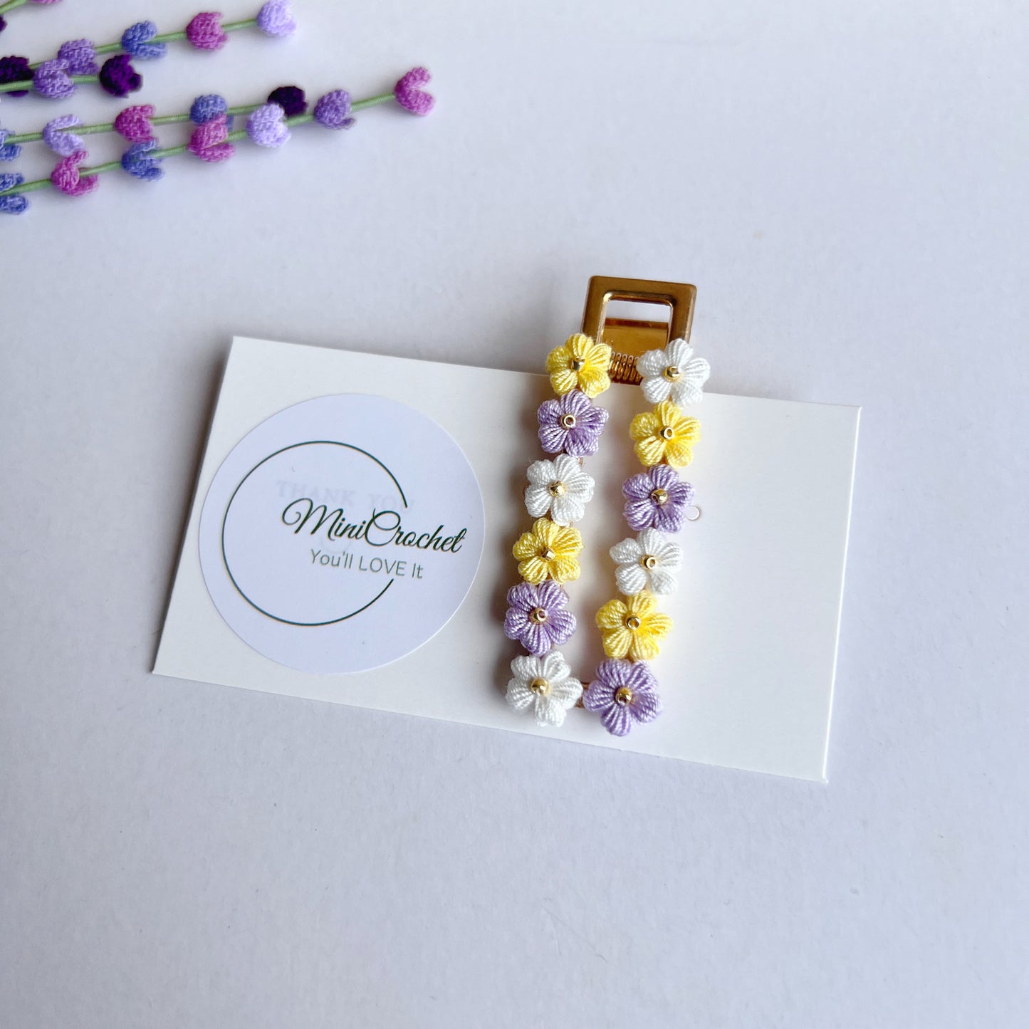 Mini Crochet Flower Hair Clips | Christmas Hair Clips | Unique Gift for Her