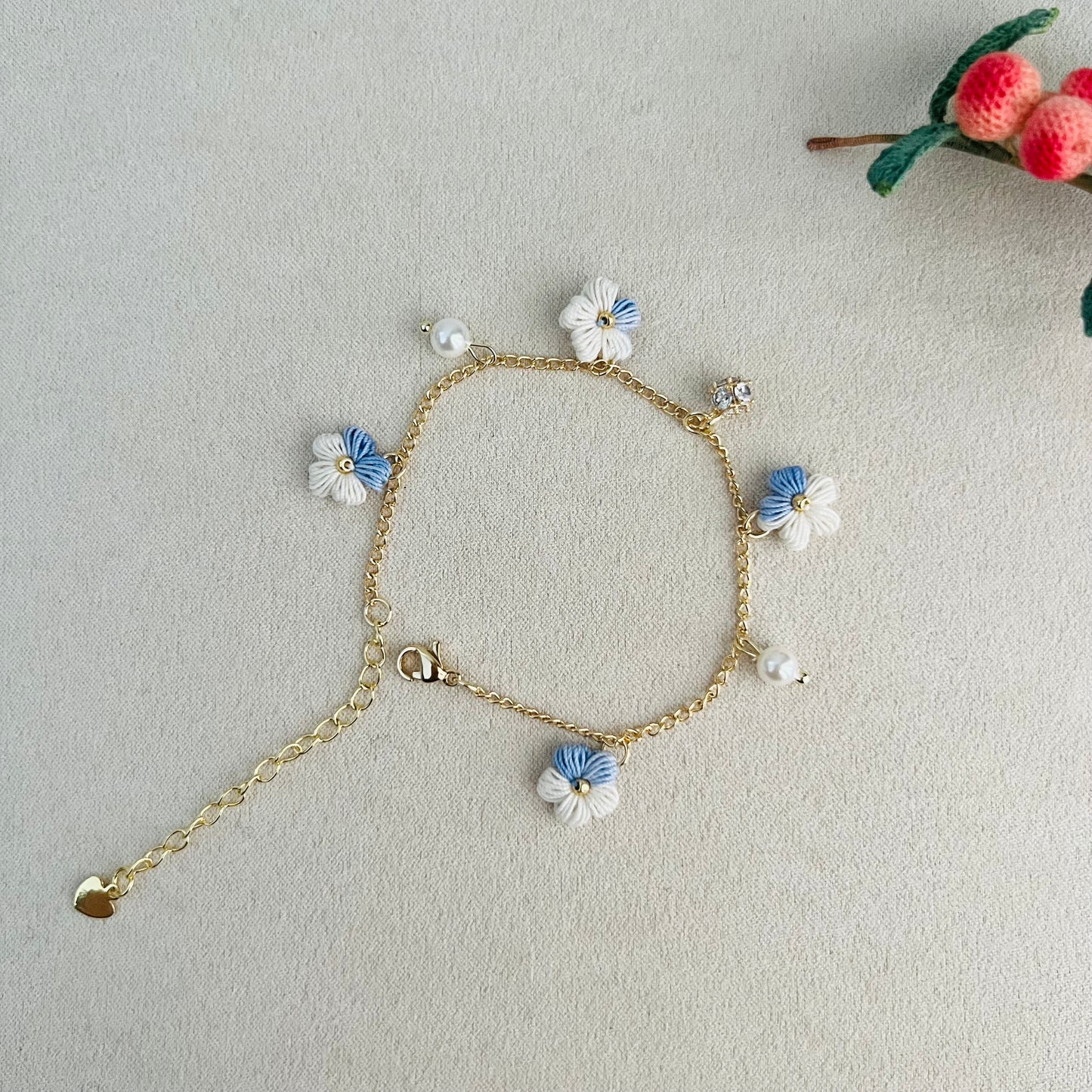 Micro Crochet Flower Bracelet | Crochet Bracelet | Handmade Jewellery