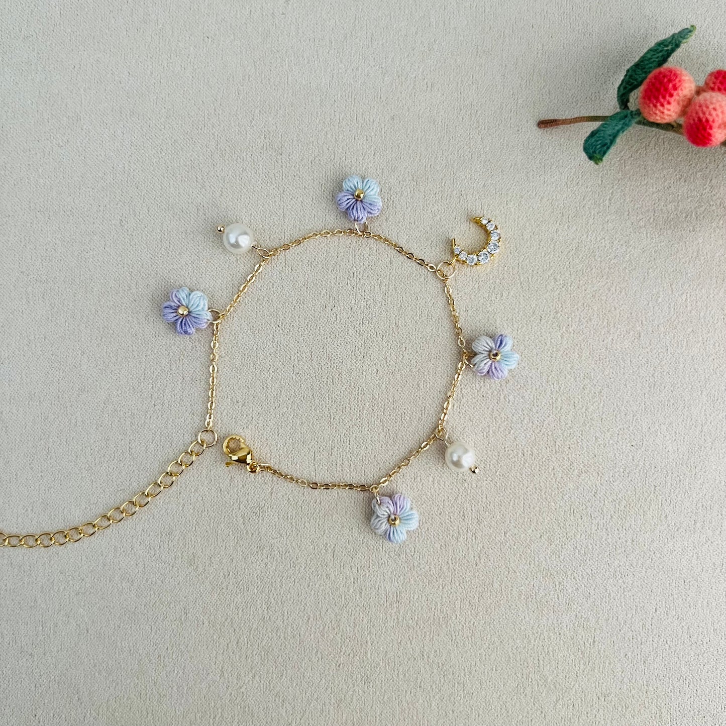 Micro Crochet Flower Bracelet | Crochet Bracelet | Handmade Jewellery