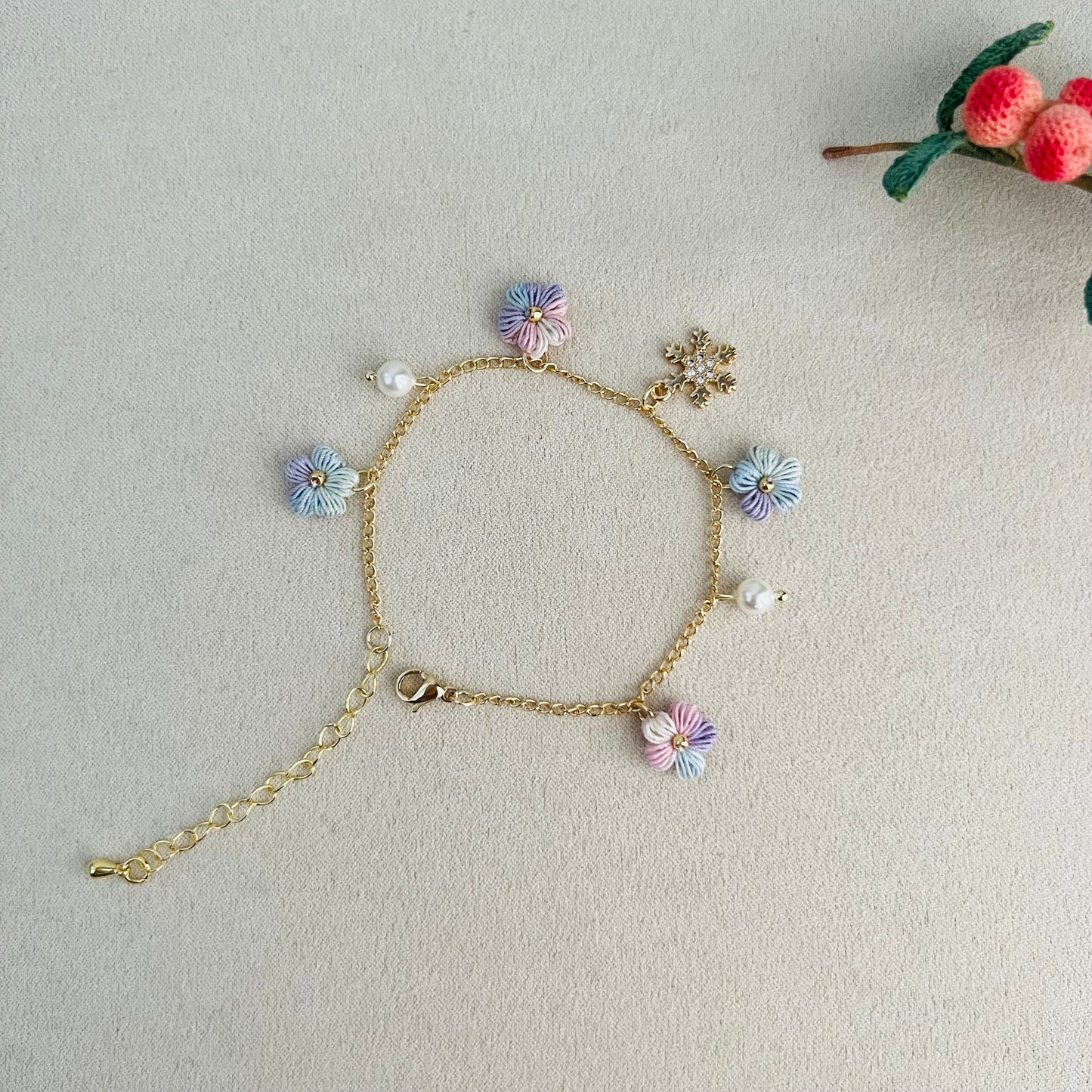 Micro Crochet Flower Bracelet | Crochet Bracelet | Handmade Jewellery