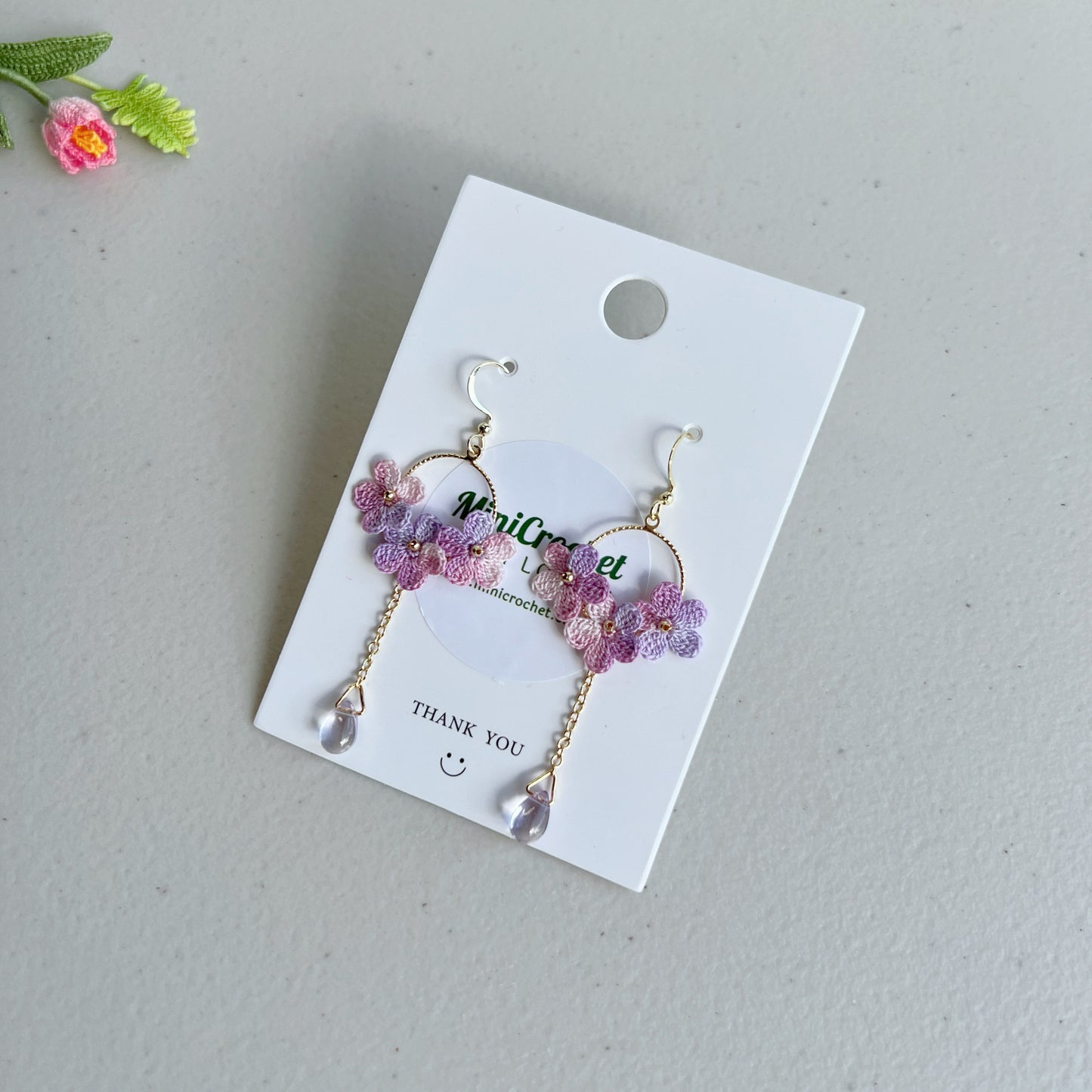 Mini Crochet Earrings | Flower Earrings | Handmade Drop Earrings | Unique Gift for Her