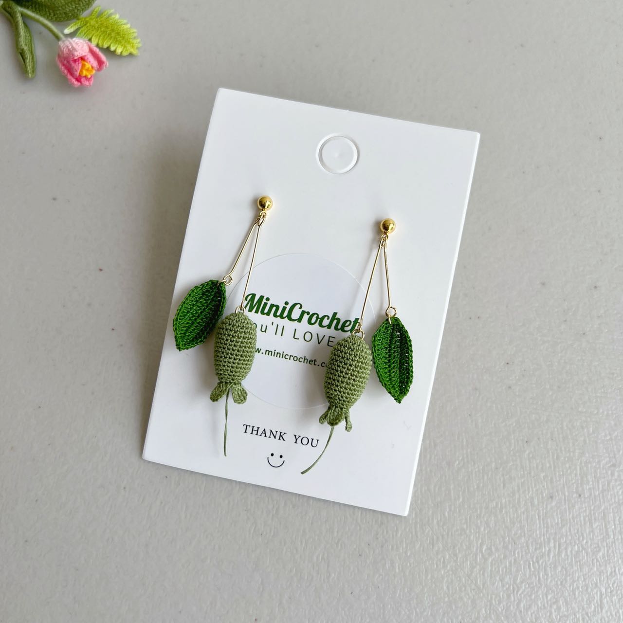 Micro Crochet Feijoa Earrings