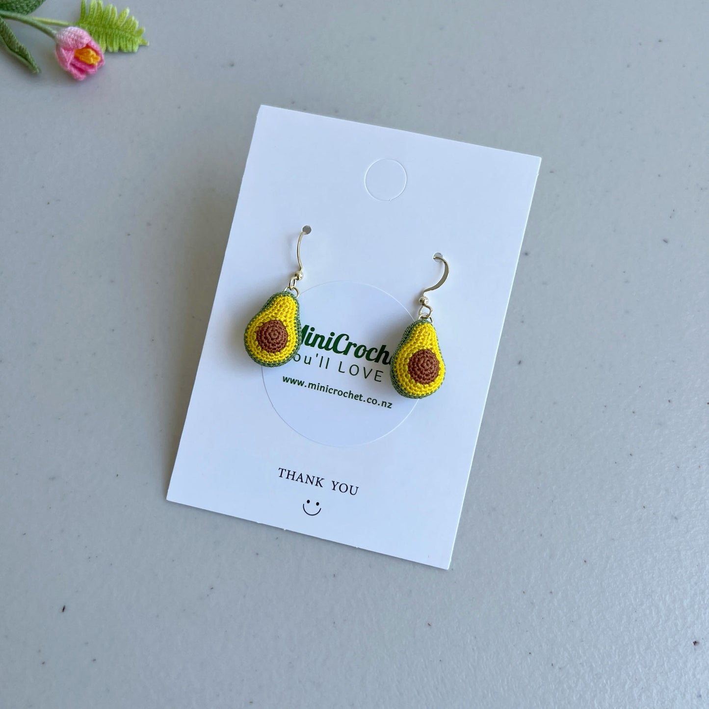 Micro Crochet Earrings | Avocado Earrings | Handmade Fruit Jewellery | Unique Gifts for Her
