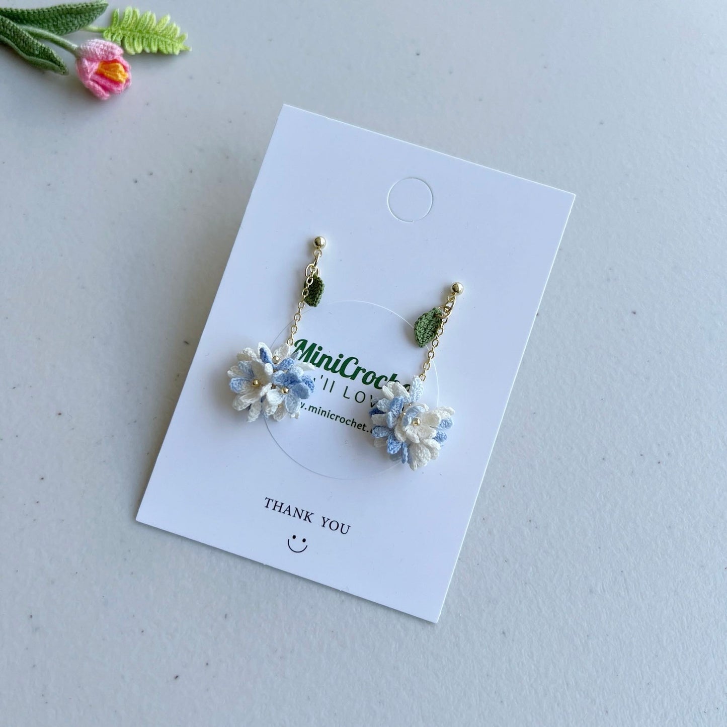 Micro Crochet Flower Dangles | Handmade Earrings | Unique Gift for Her