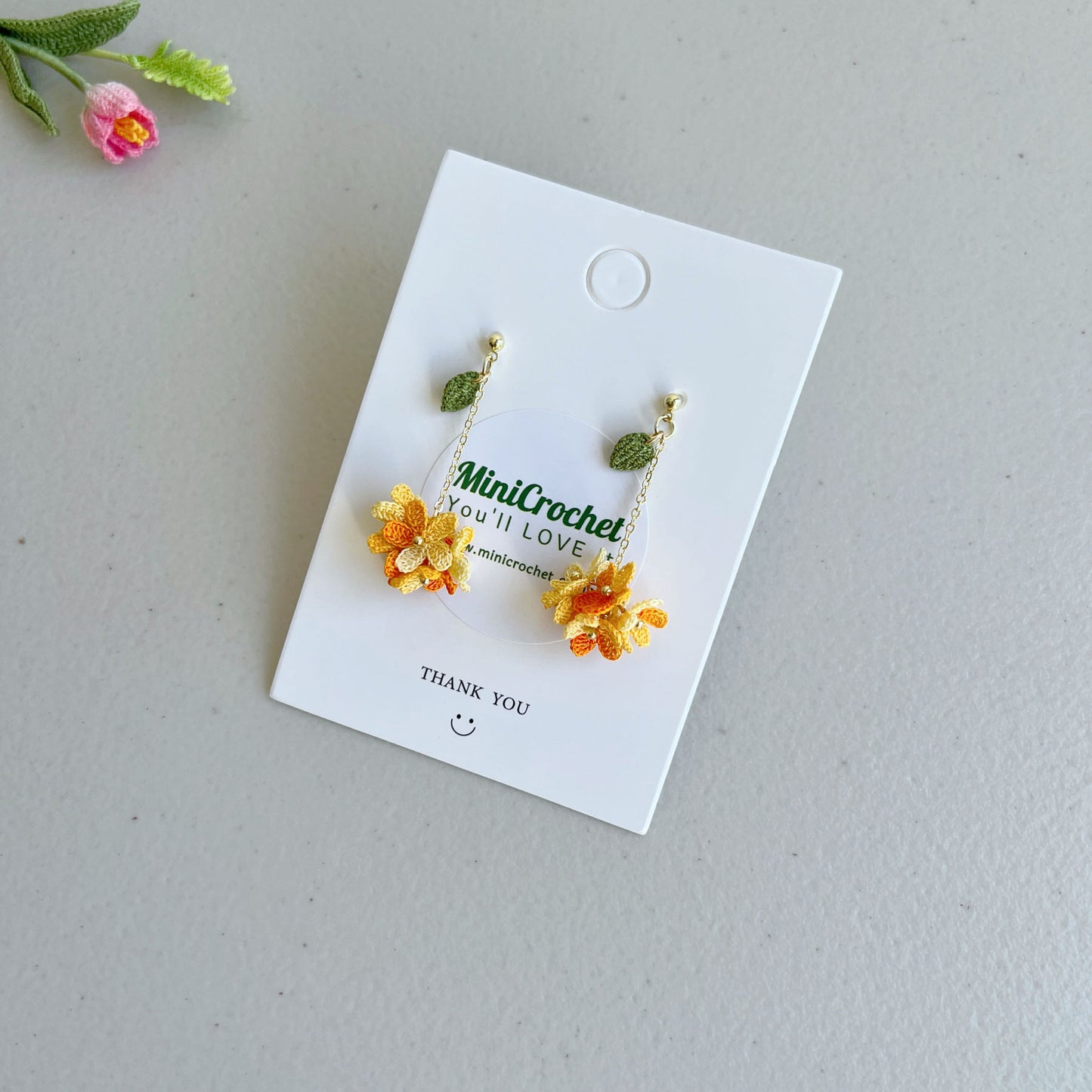 Micro Crochet Flower Dangles | Handmade Earrings | Unique Gift for Her