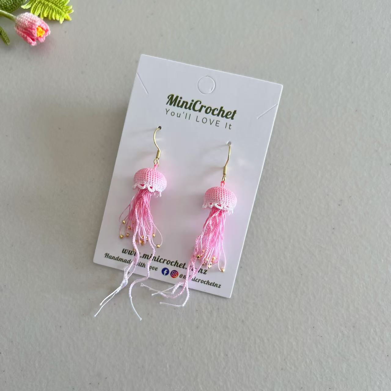 Micro Crochet Earrings | Crochet Jellyfish Earrings | Unique Gift for Her