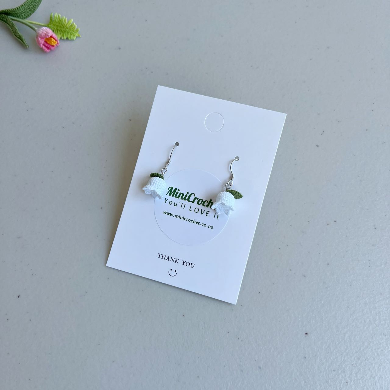 Micro Crochet Lily Earrings Sterling Silver S925
