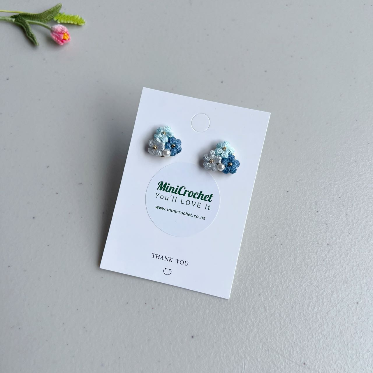 Micro Crochet Mini Daisy Bouquet Studs | Different Colours Available