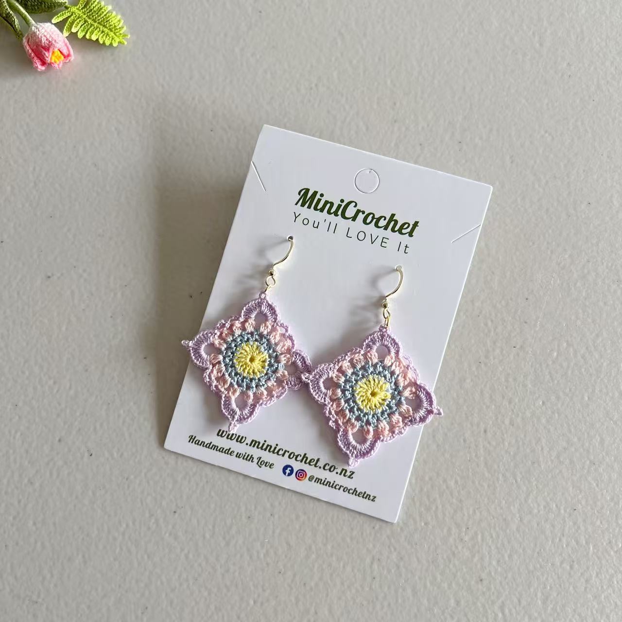 Micro Crochet Motif Earrings