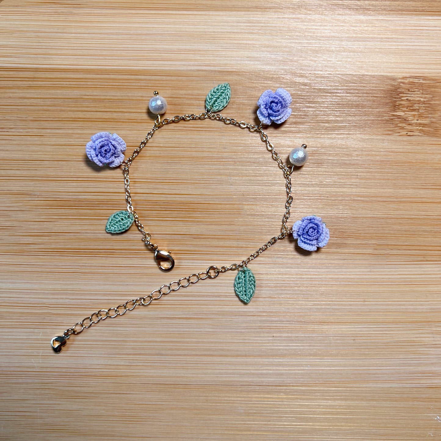 Micro Crochet Flower Rose Bracelet | Handmade Gift for Her
