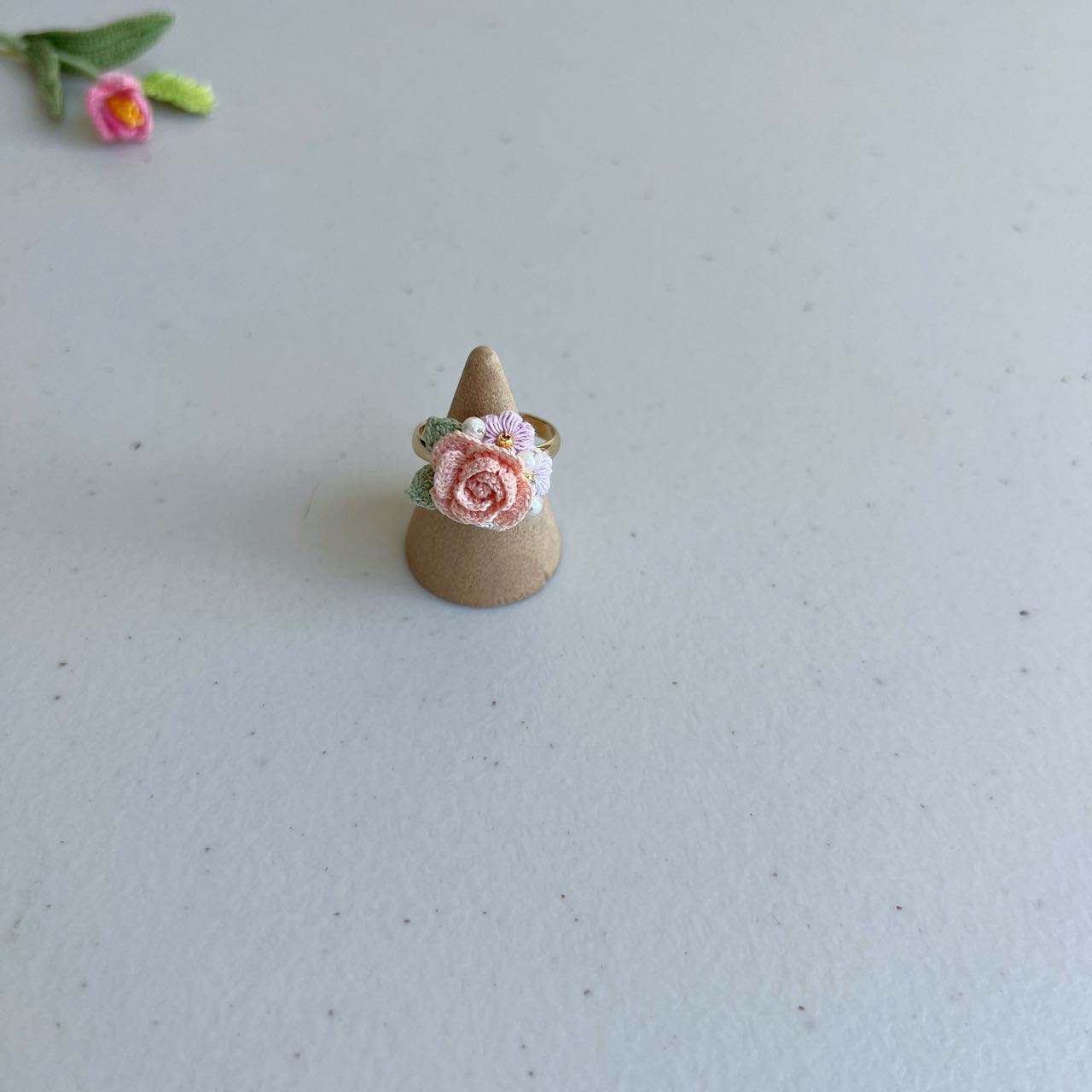 Micro Crochet Flower Bouquet Ring with Size Adjustable | Different Colours Available
