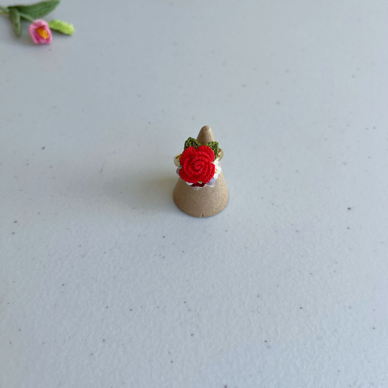 Micro Crochet Flower Bouquet Ring with Size Adjustable | Different Colours Available