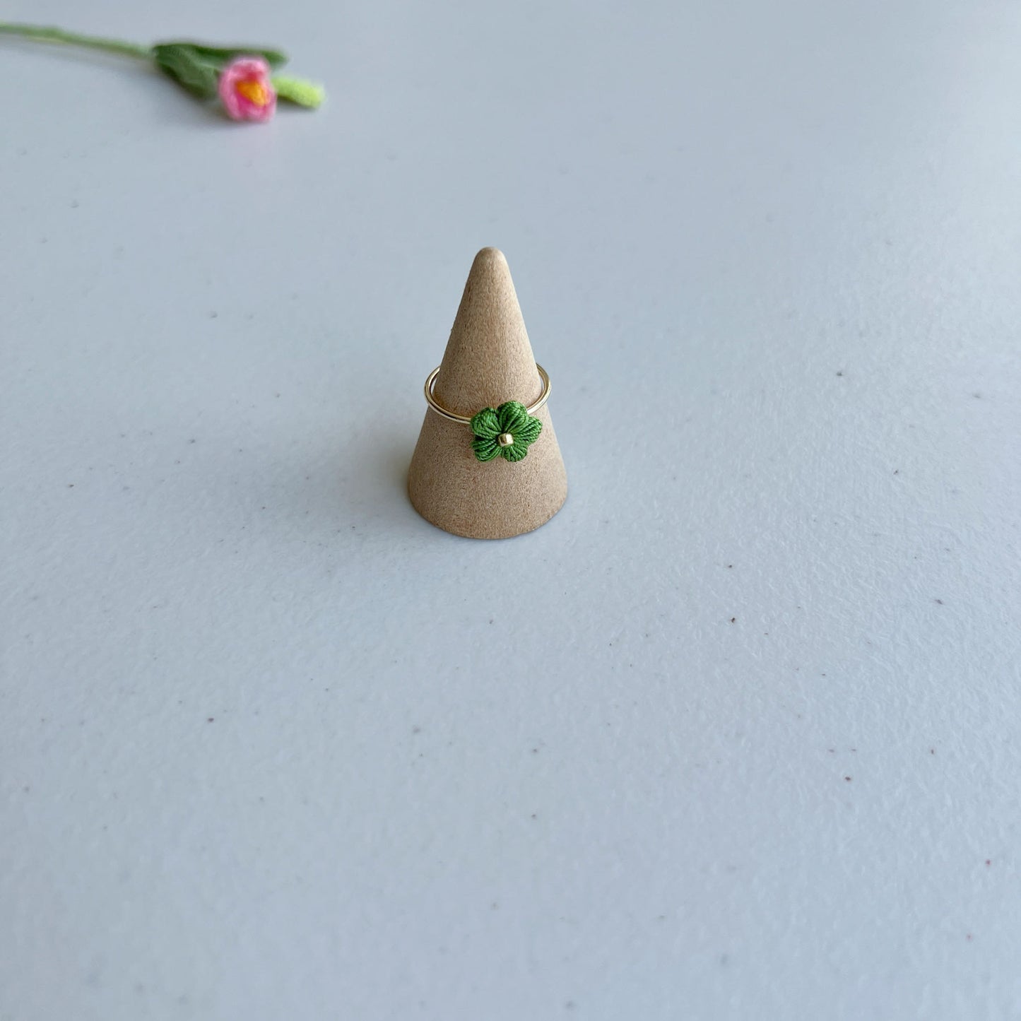 Micro Crochet Flower Ring | Handmade Open Ring