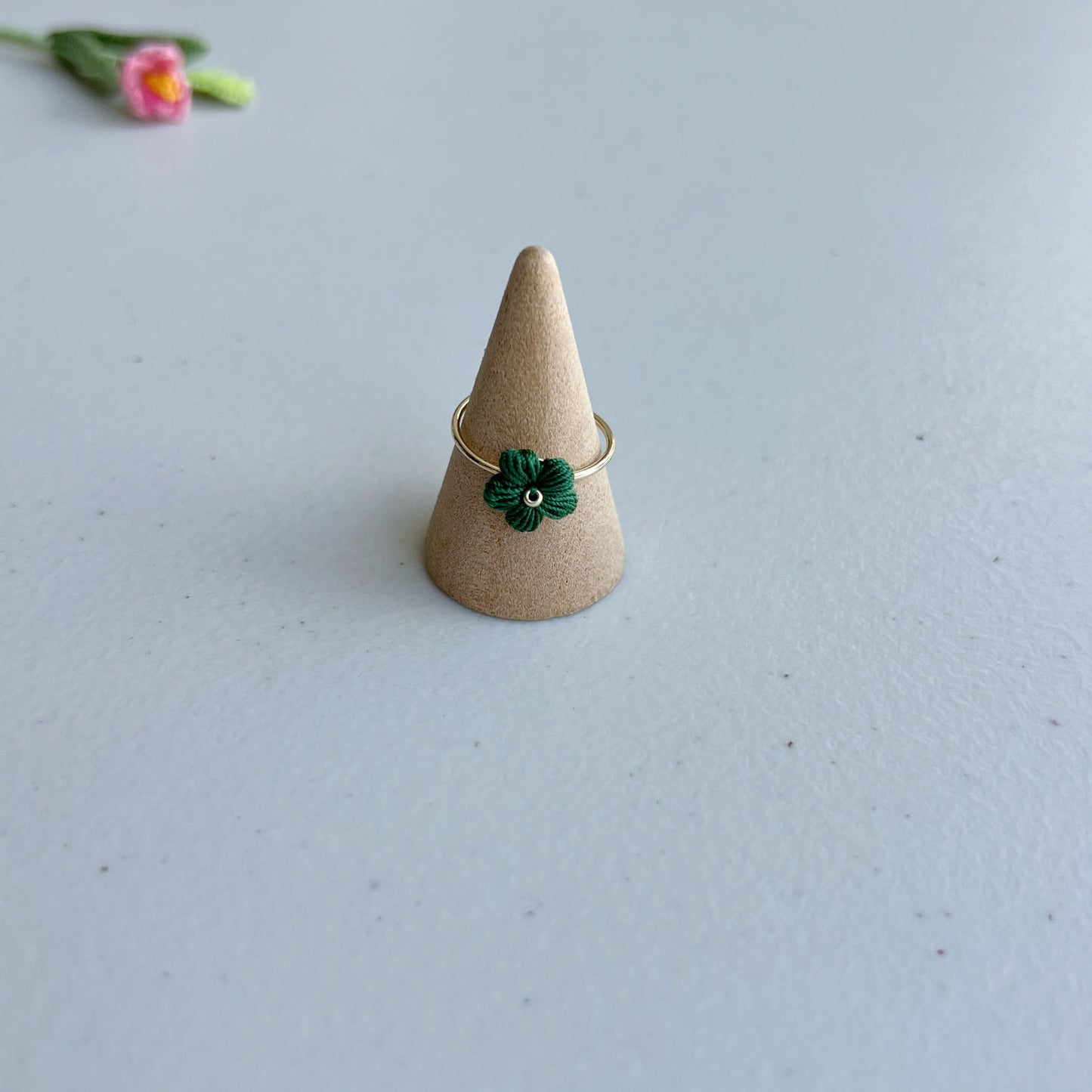 Micro Crochet Flower Ring | Handmade Open Ring