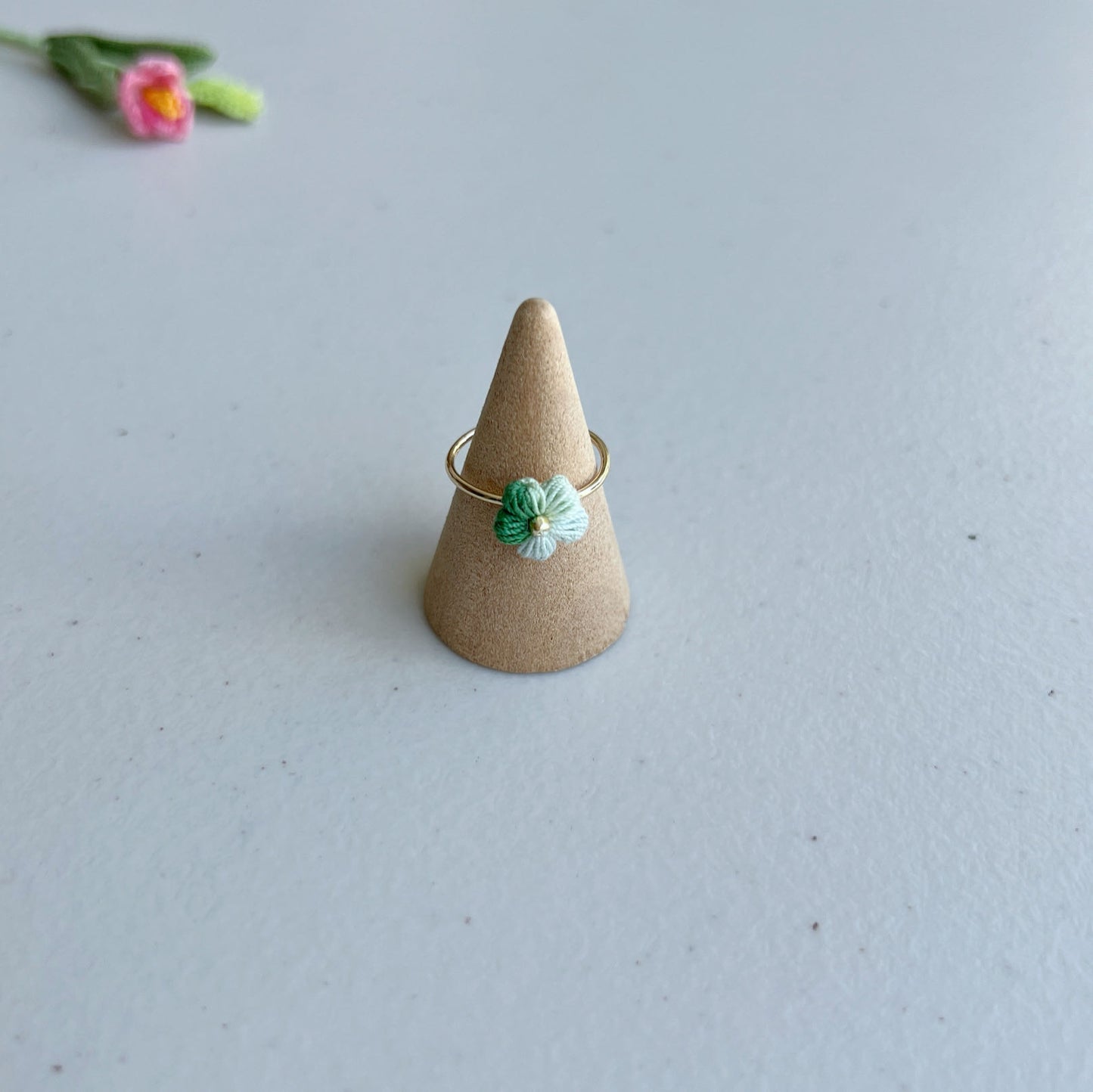 Micro Crochet Flower Ring | Handmade Open Ring