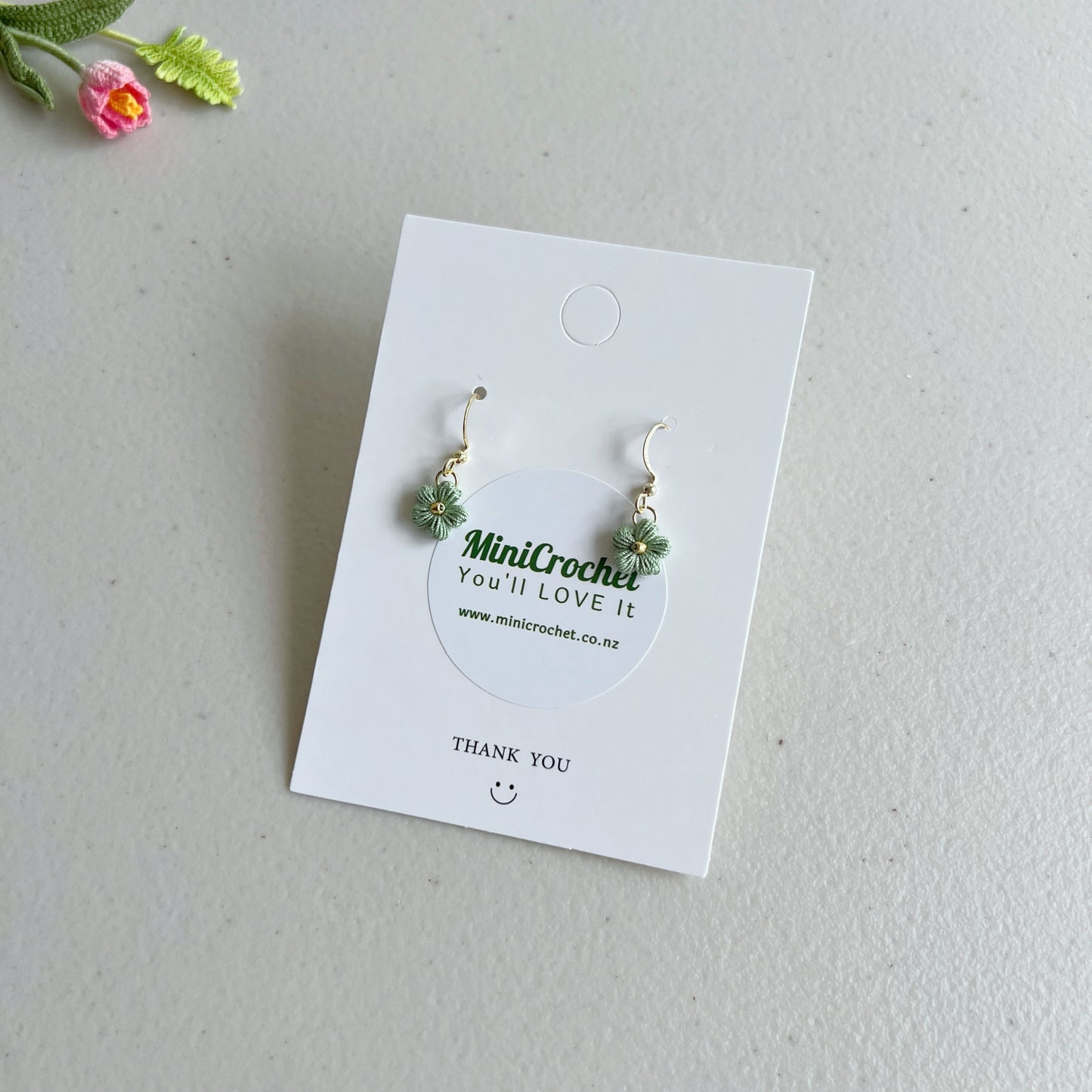 Micro Crochet Flower Earrings | Cute Flower Earrings | Different Colours Available