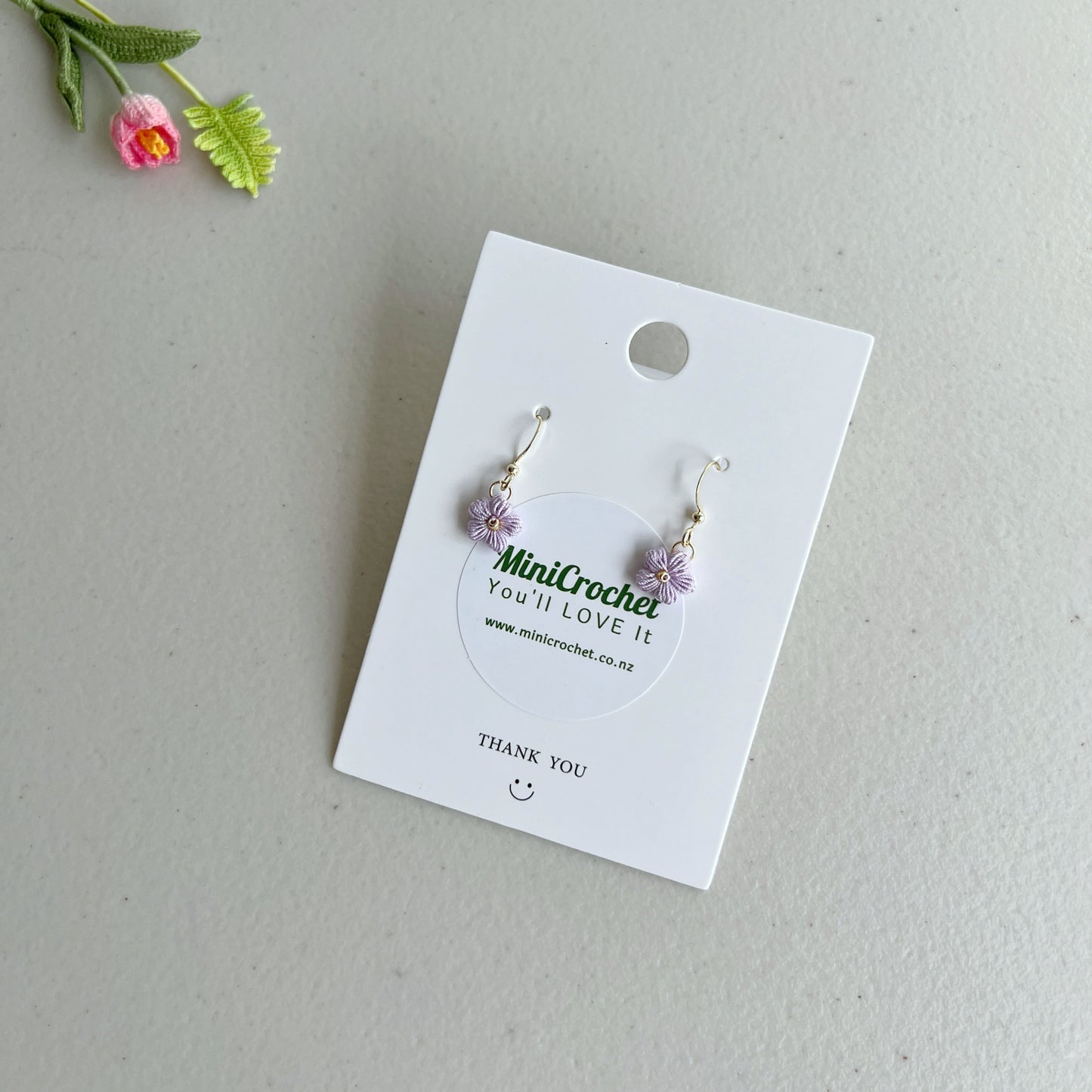 Micro Crochet Flower Earrings | Cute Flower Earrings | Different Colours Available