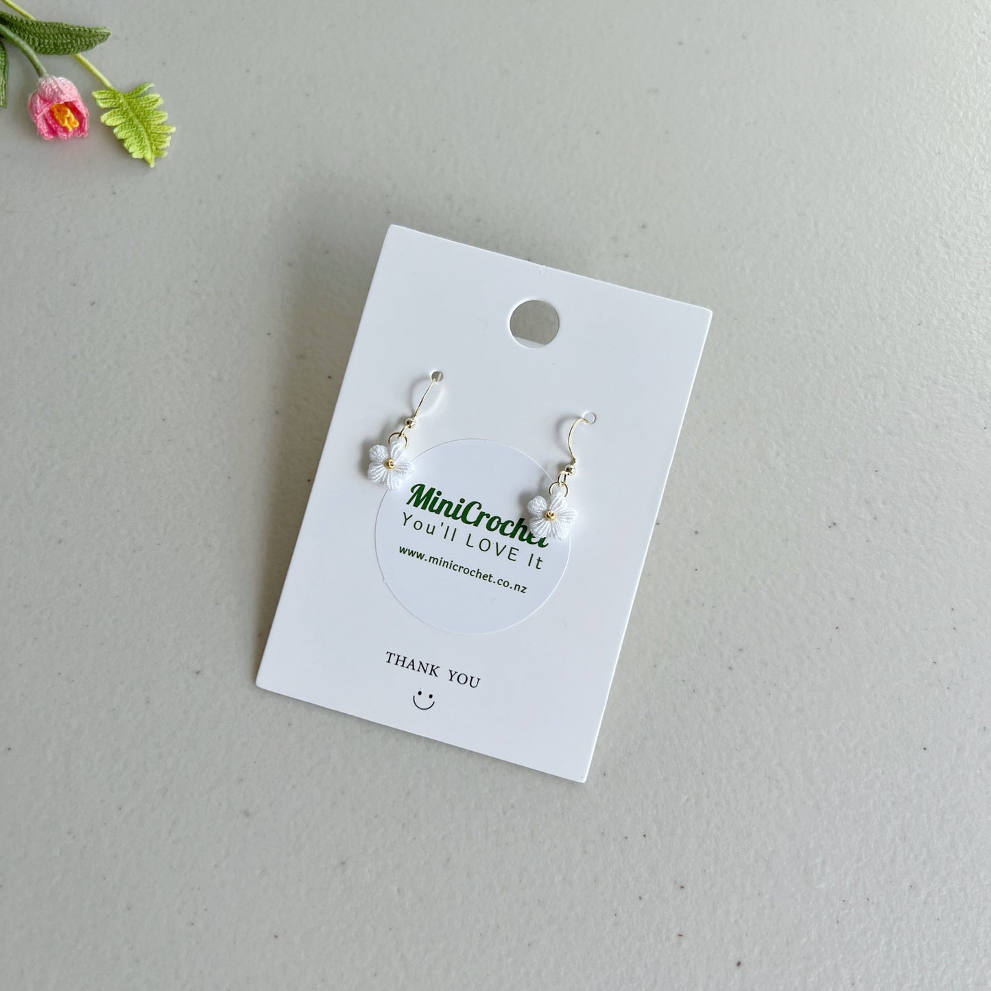 Micro Crochet Flower Earrings | Cute Flower Earrings | Different Colours Available