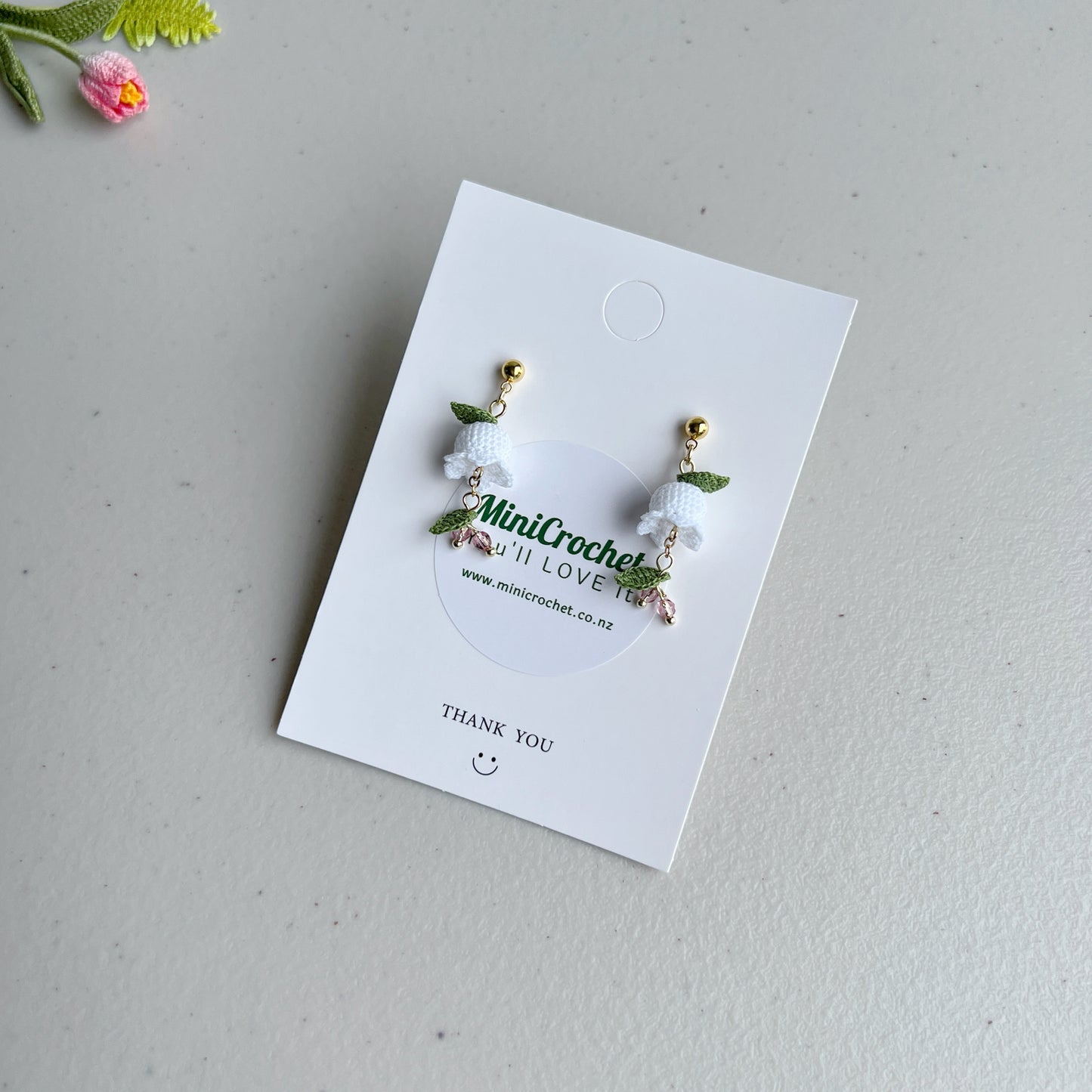 Micro Crochet Lily Dangle Earrings