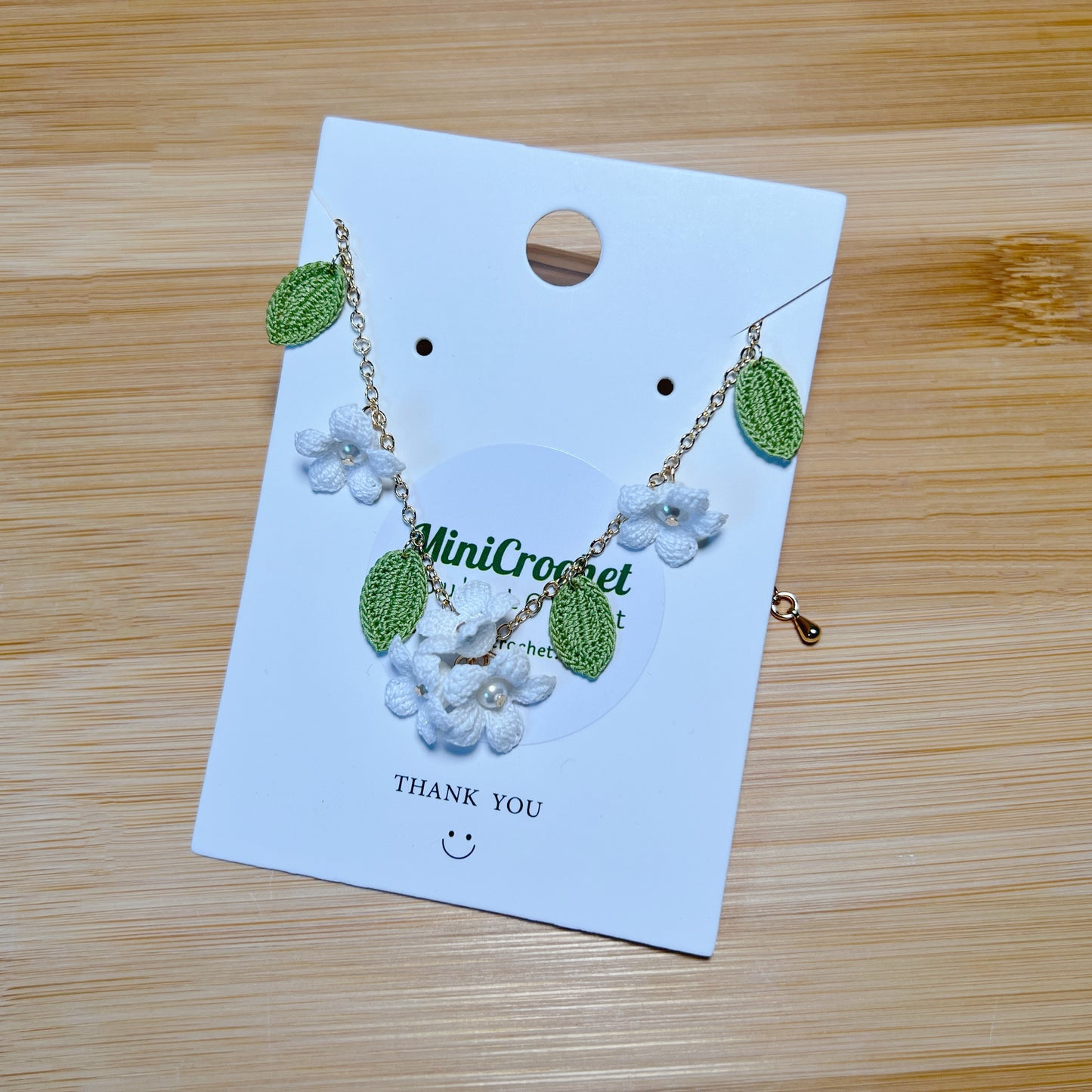 Micro Crochet Lily Necklace | Handmade Gift for Her