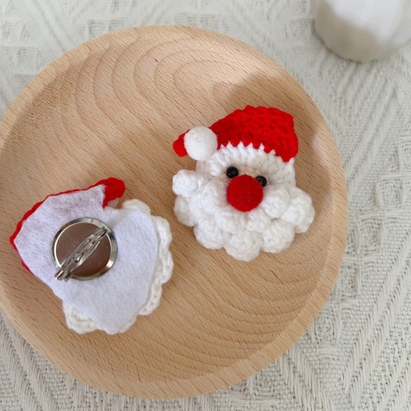 Crochet Santa Pin Back