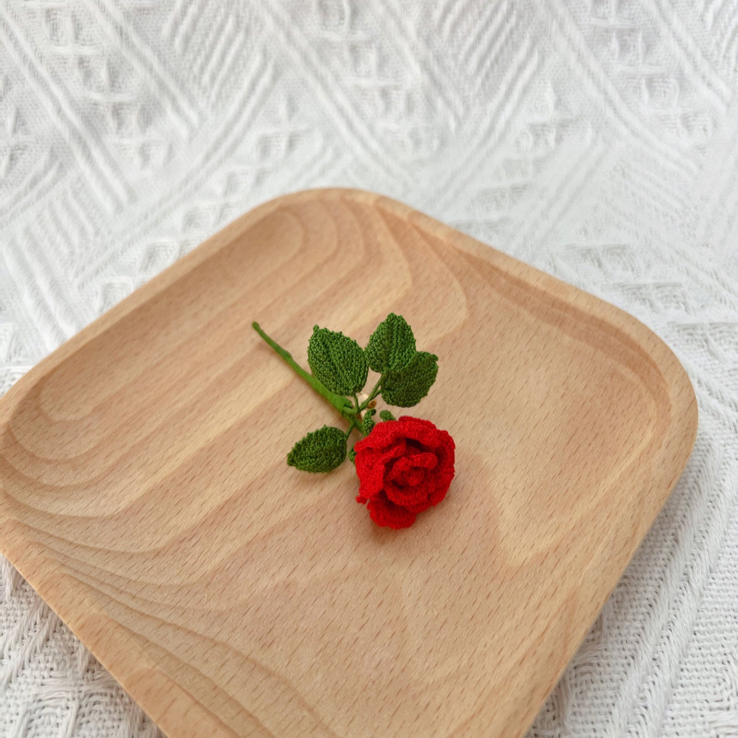 Mini Crochet Rose Pin 1