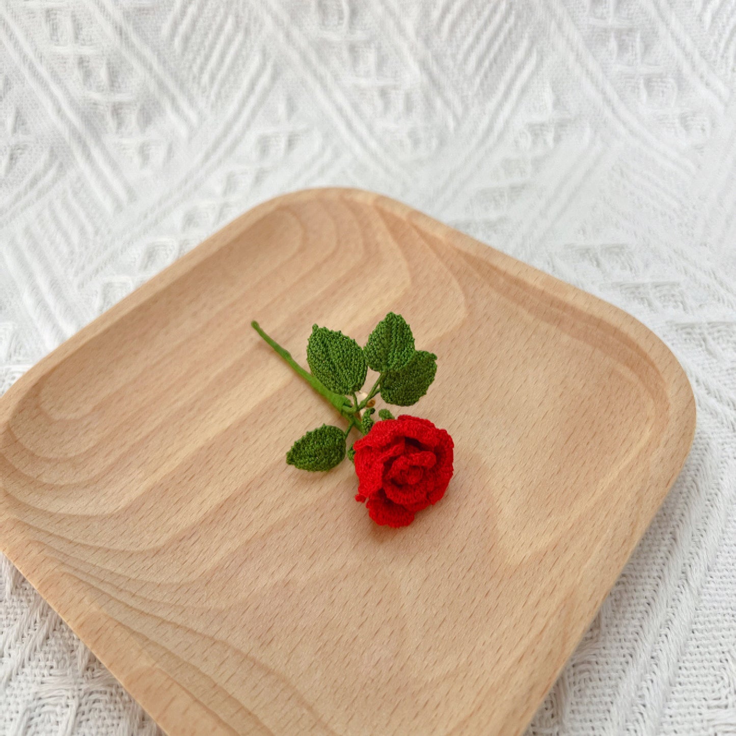 Mini Crochet Rose Pin 2