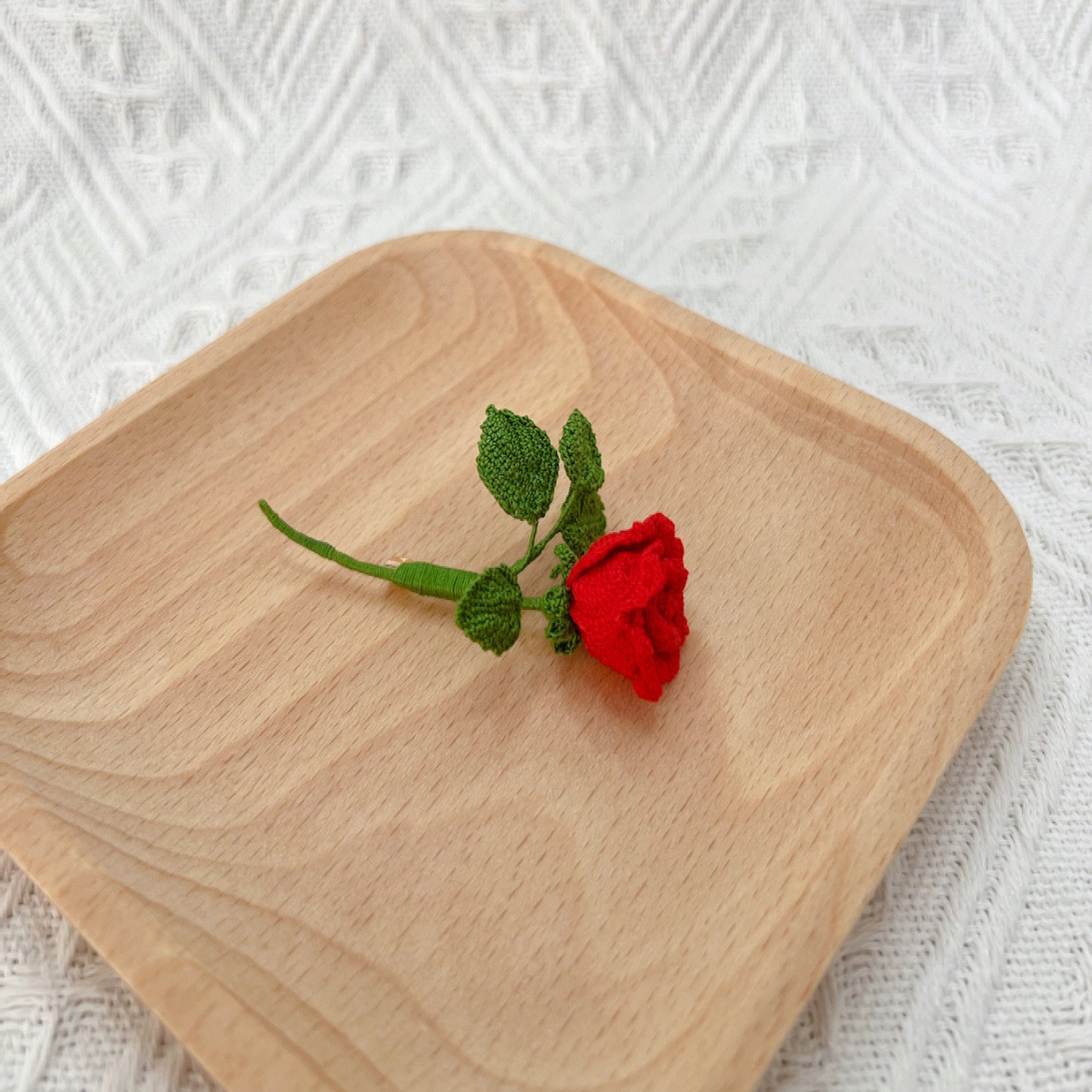 Mini Crochet Rose Pin 3