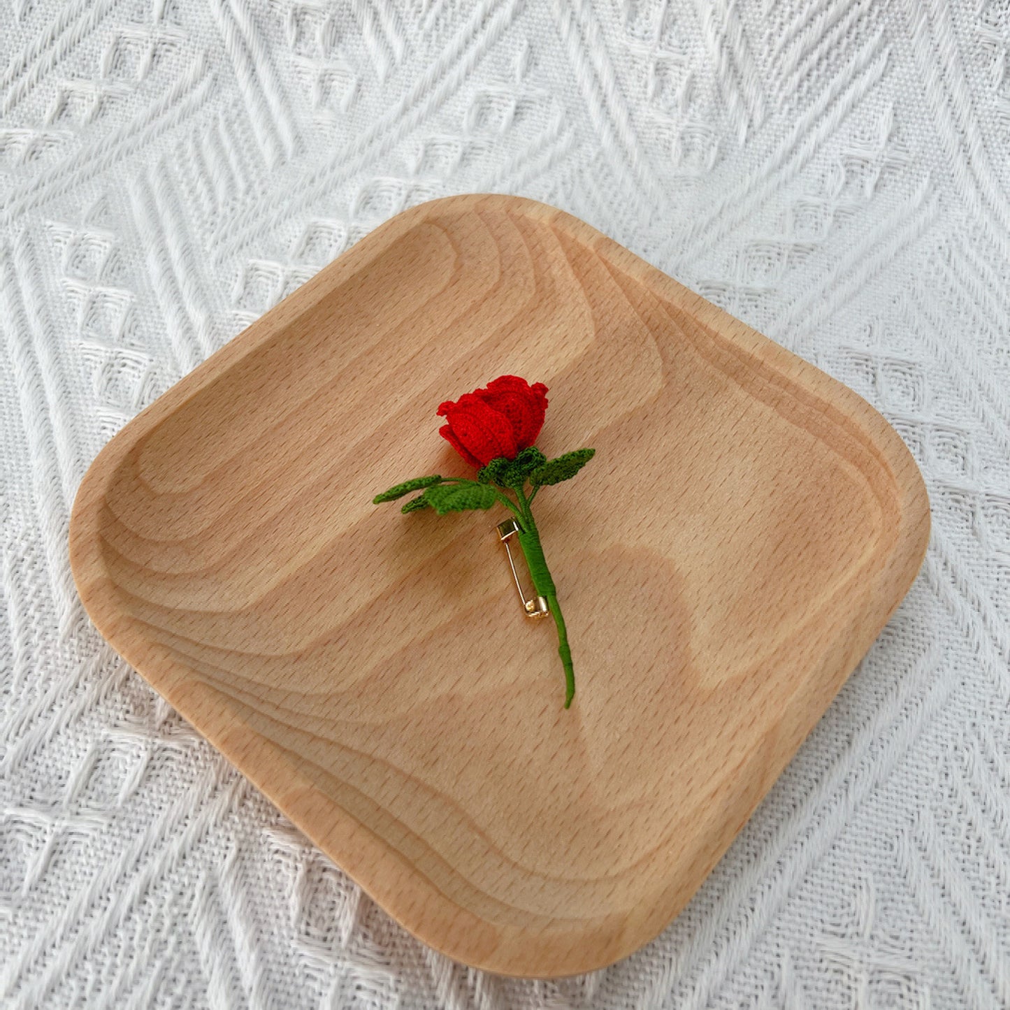 Mini Crochet Rose Pin 5