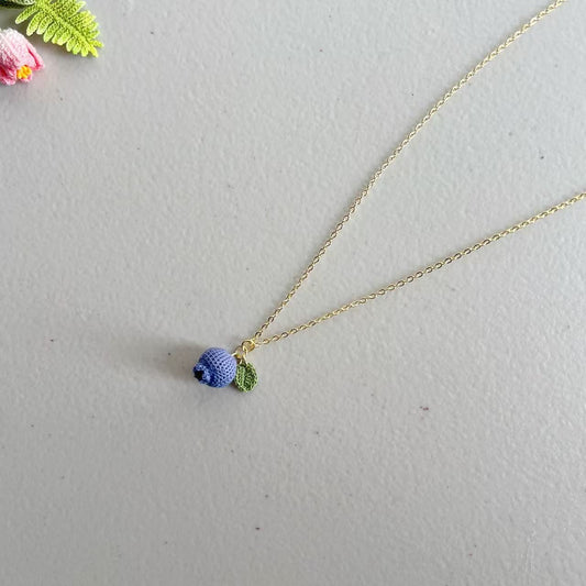 Micro Crochet Fruit Blueberry Necklace