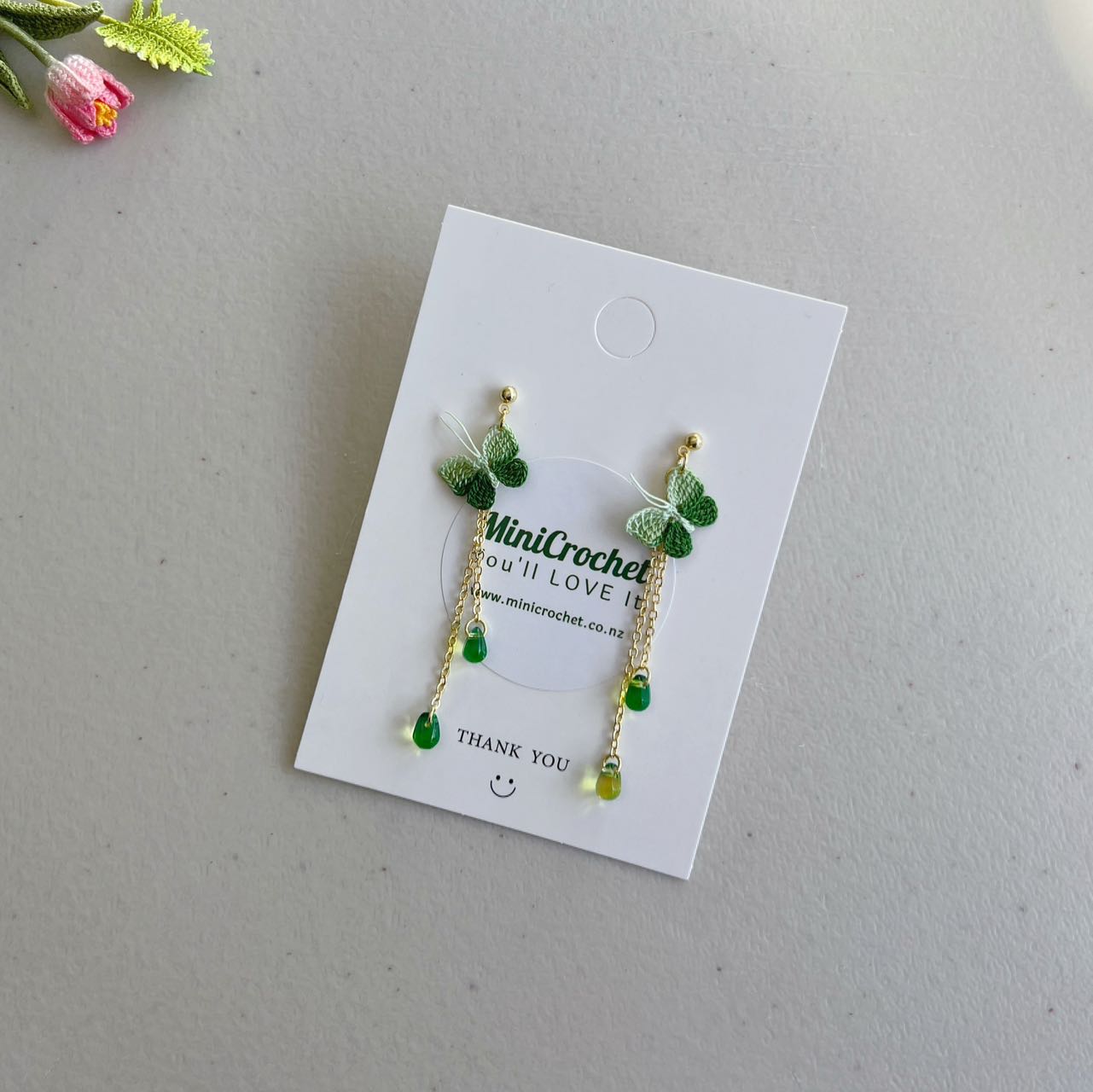 Micro Crochet Butterfly Earrings | Handmade Butterfly Dangle Earrings | Unique Gift for Her