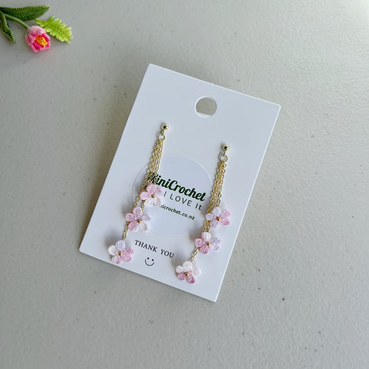Micro Crochet Forget-Me-Not Earrings