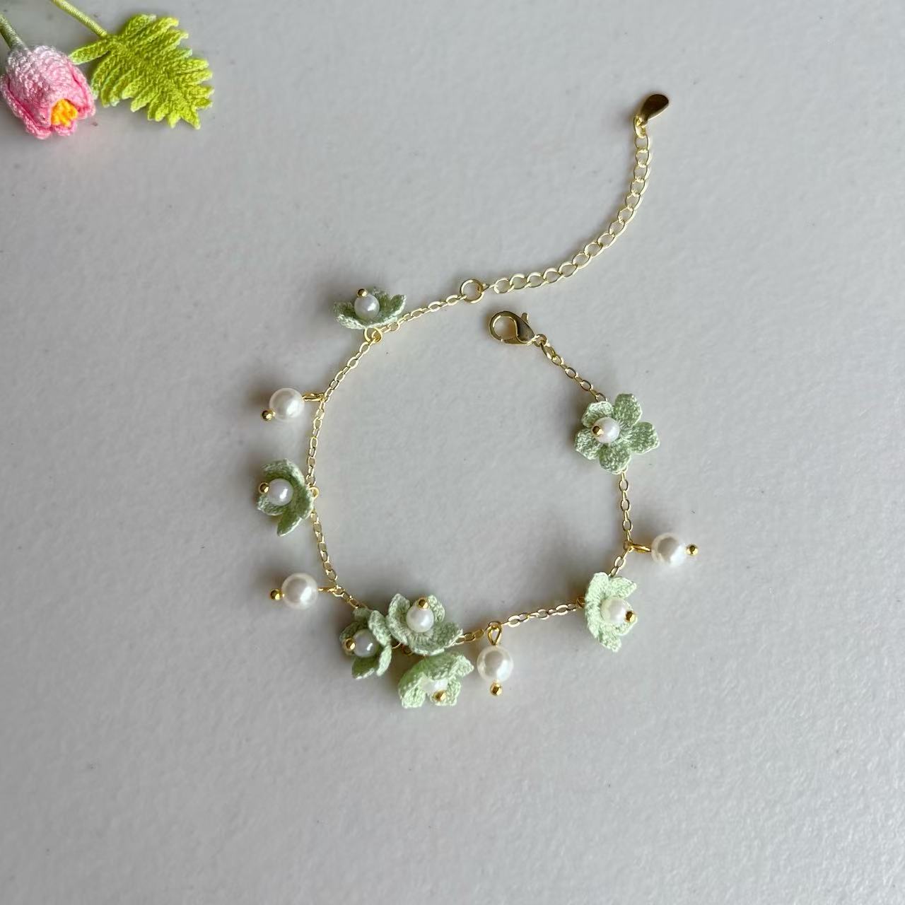 Micro Crochet Floral Bracelet | Handmade Flower Jewellery