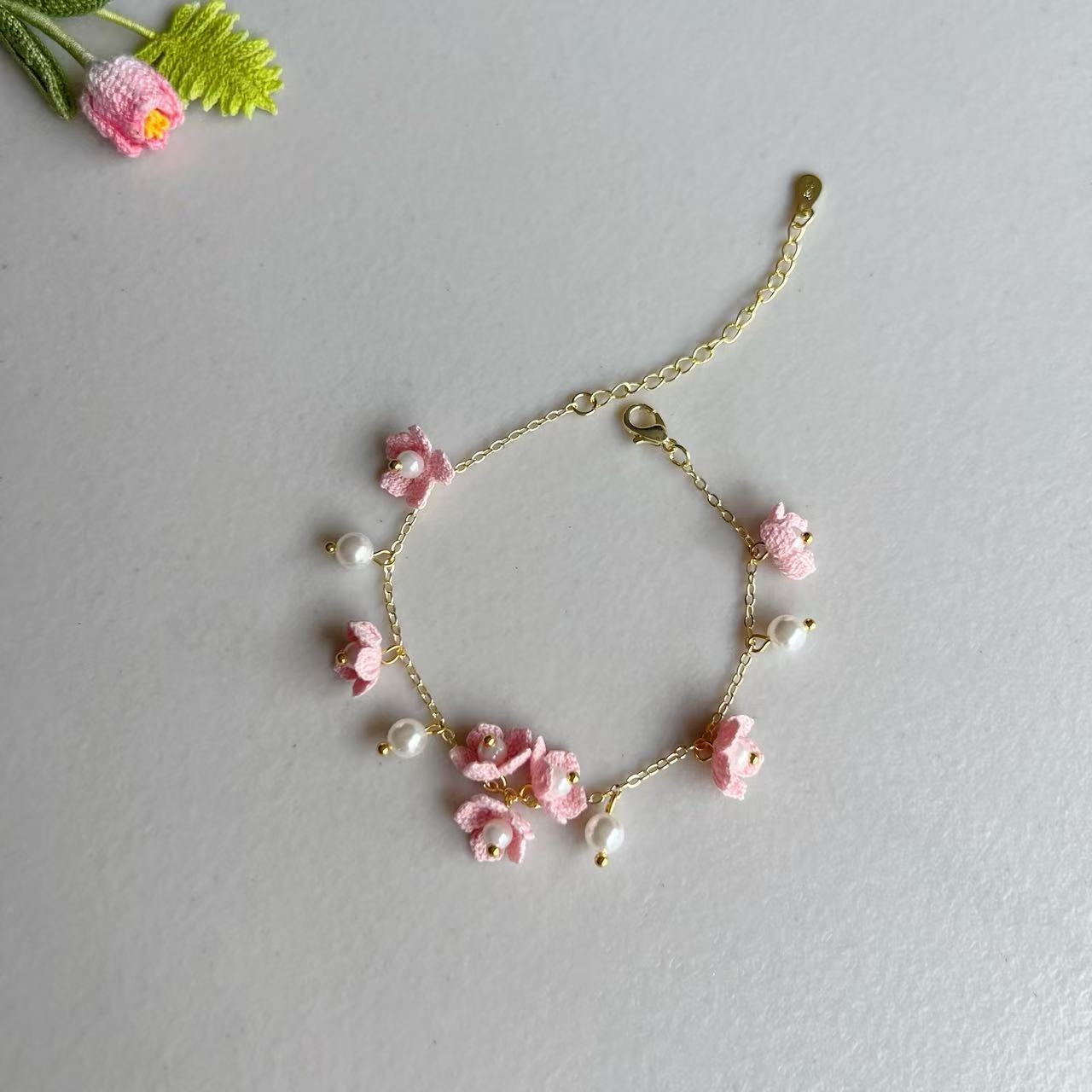 Micro Crochet Floral Bracelet | Handmade Flower Jewellery