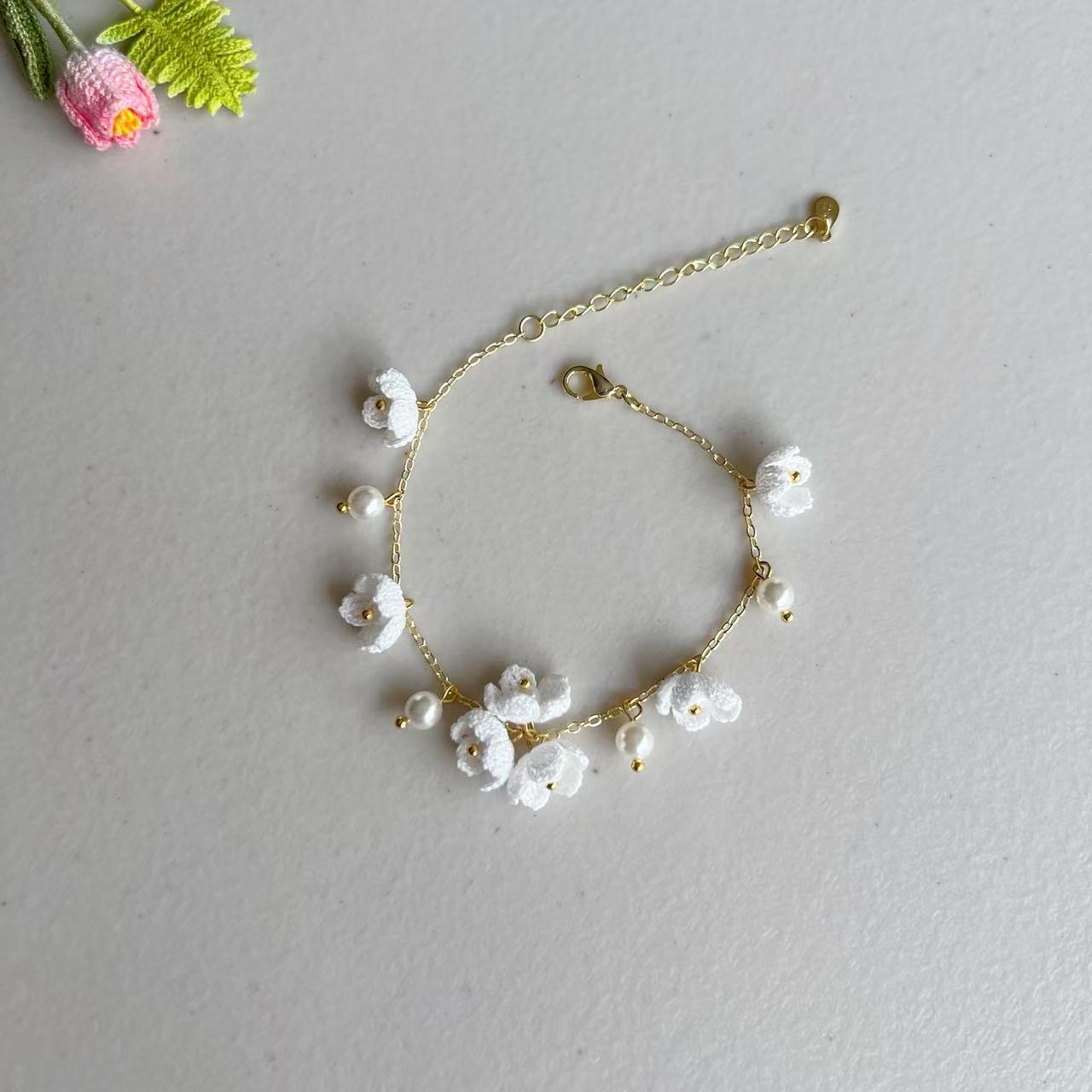 Micro Crochet Floral Bracelet | Handmade Flower Jewellery