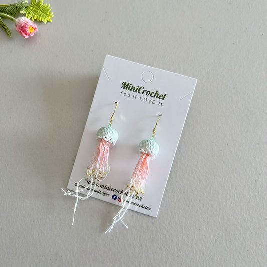 Micro Crochet Earrings | Crochet Jellyfish Earrings | Unique Gift for Her
