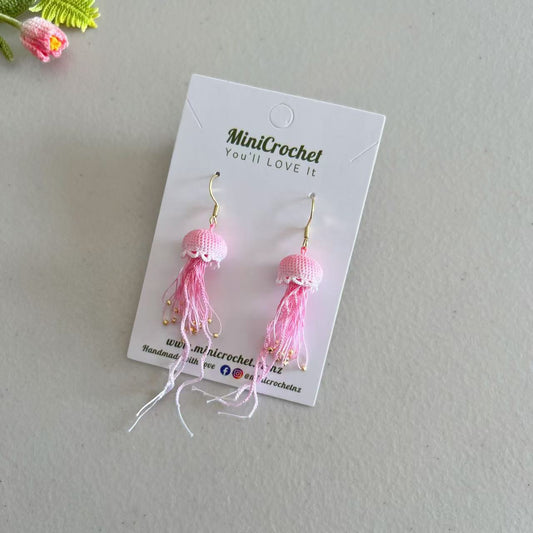 Micro Crochet Earrings | Crochet Jellyfish Earrings | Unique Gift for Her