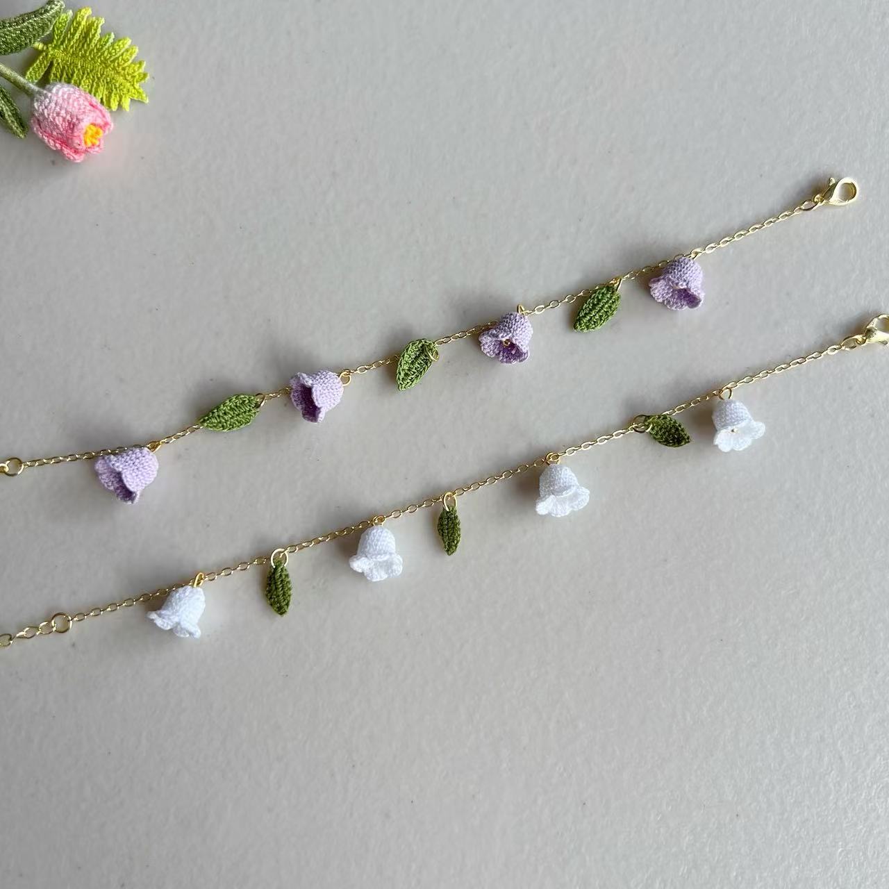 Micro Crochet Lily of the Valley Bracelet
