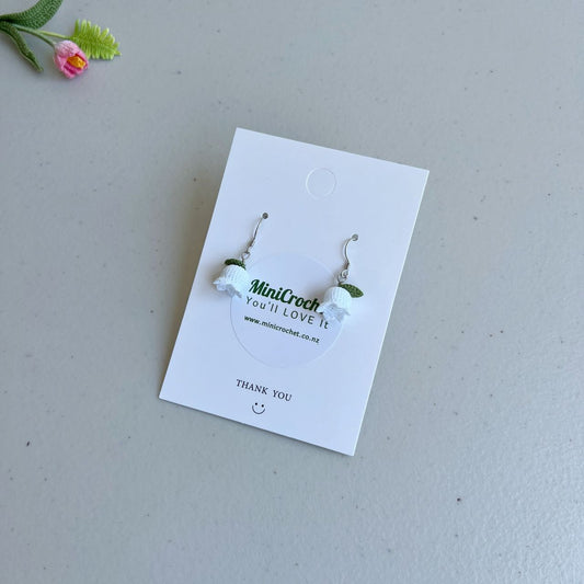 Micro Crochet Lily Earrings Sterling Silver S925