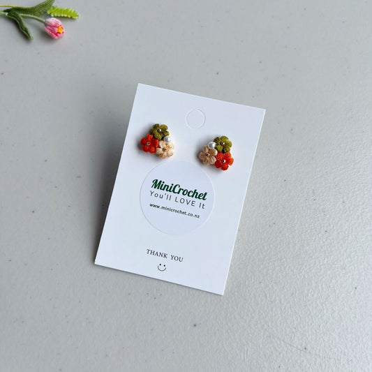 Micro Crochet Mini Daisy Bouquet Studs | Different Colours Available