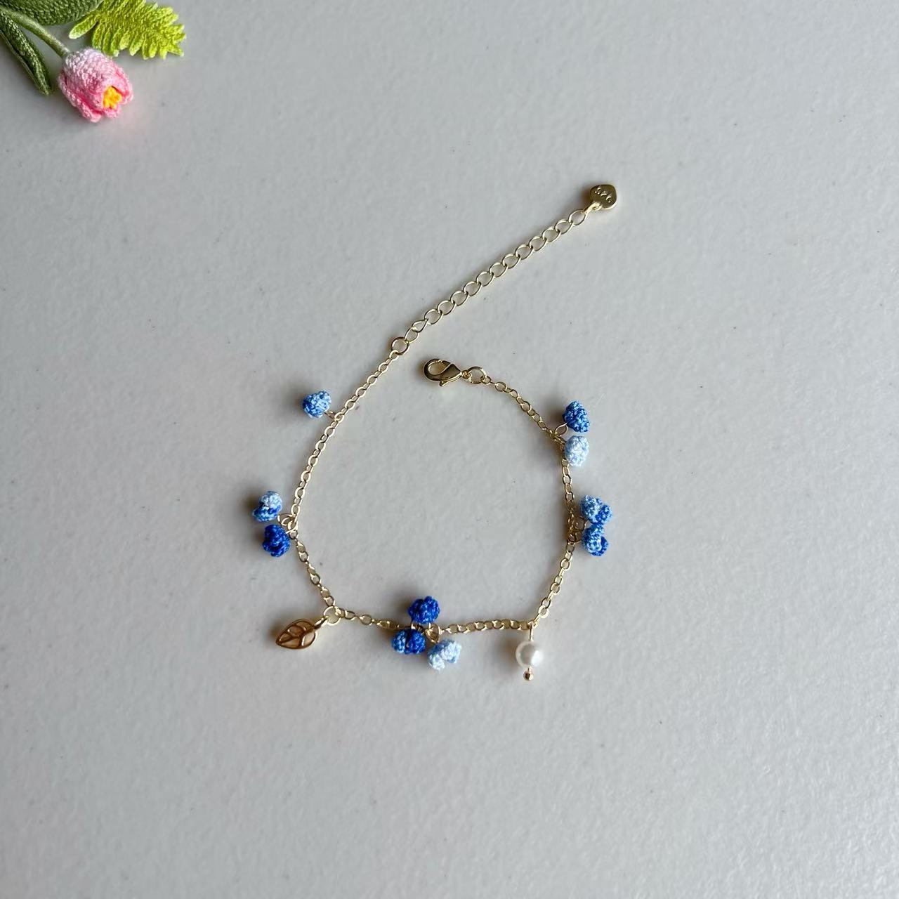 Micro Crochet Flower Bracelet