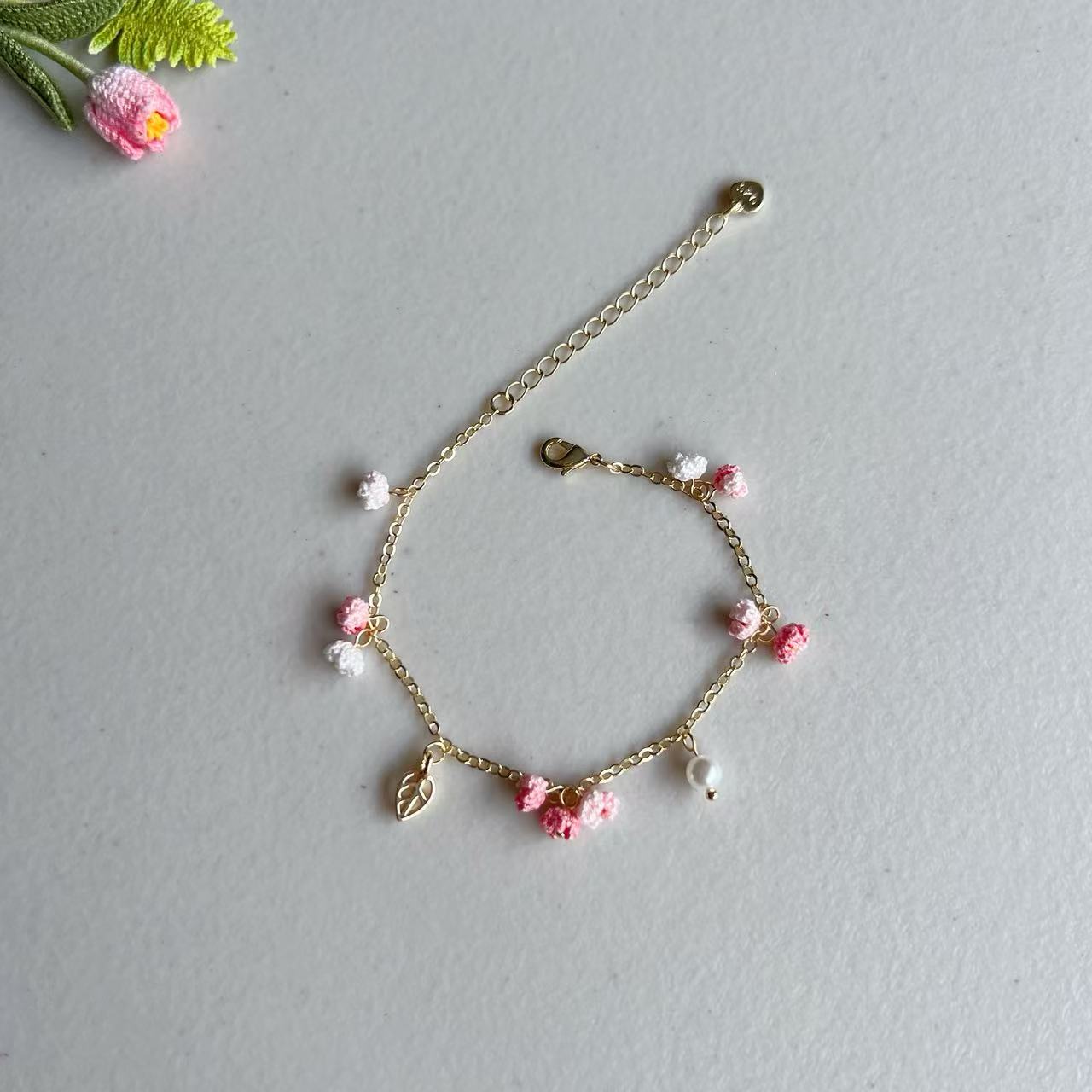 Micro Crochet Flower Bracelet