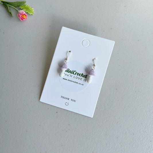 Micro Crochet Mushroom Earrings | Handmade Gifts for Her