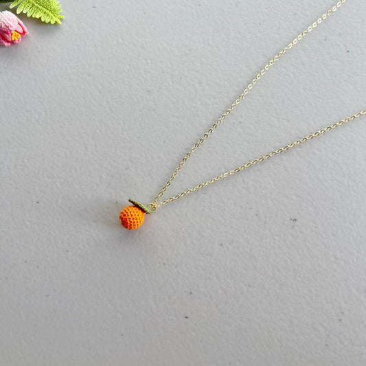 Micro Crochet Fruit Orange Necklace