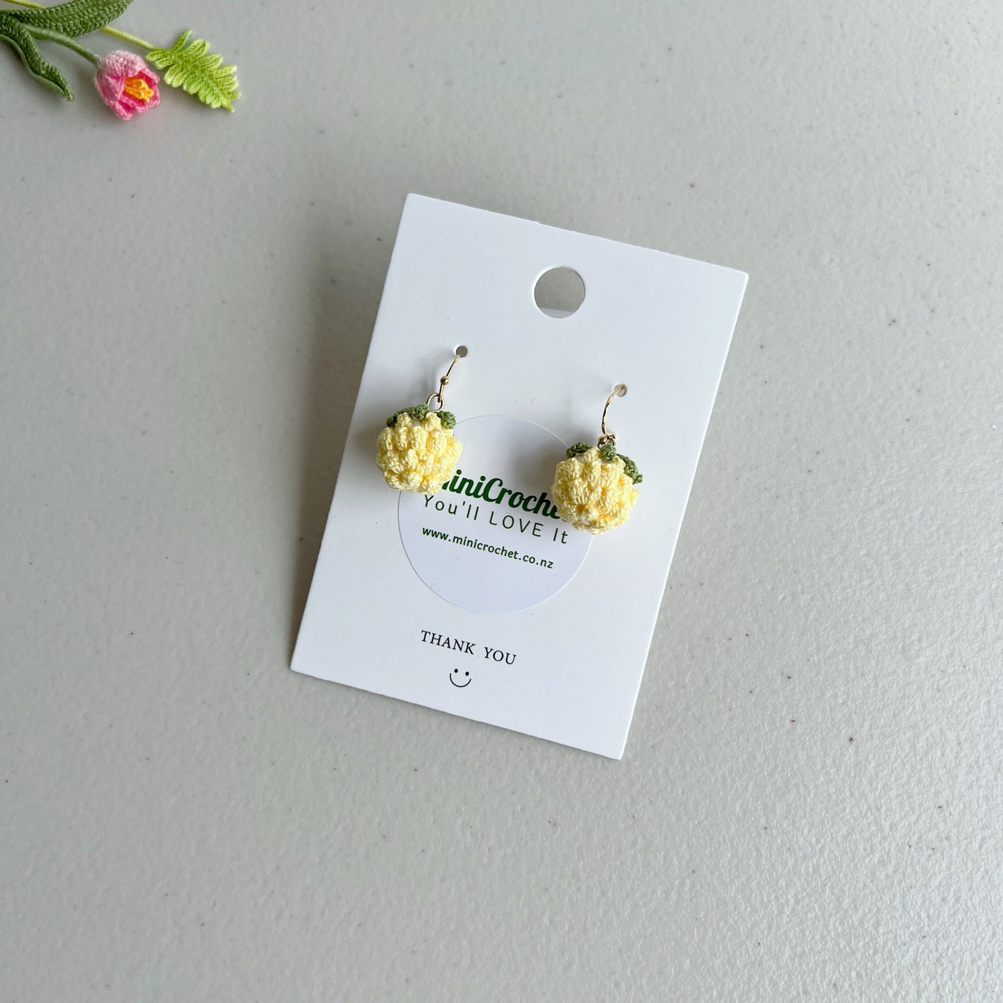 Pineapple Drop Earrings | Micro Crochet Pineapple Earrings | Pineapple Dangles | Pineapple Food Earrings |Handmade Fruit Earrings |Pineapple Studs
