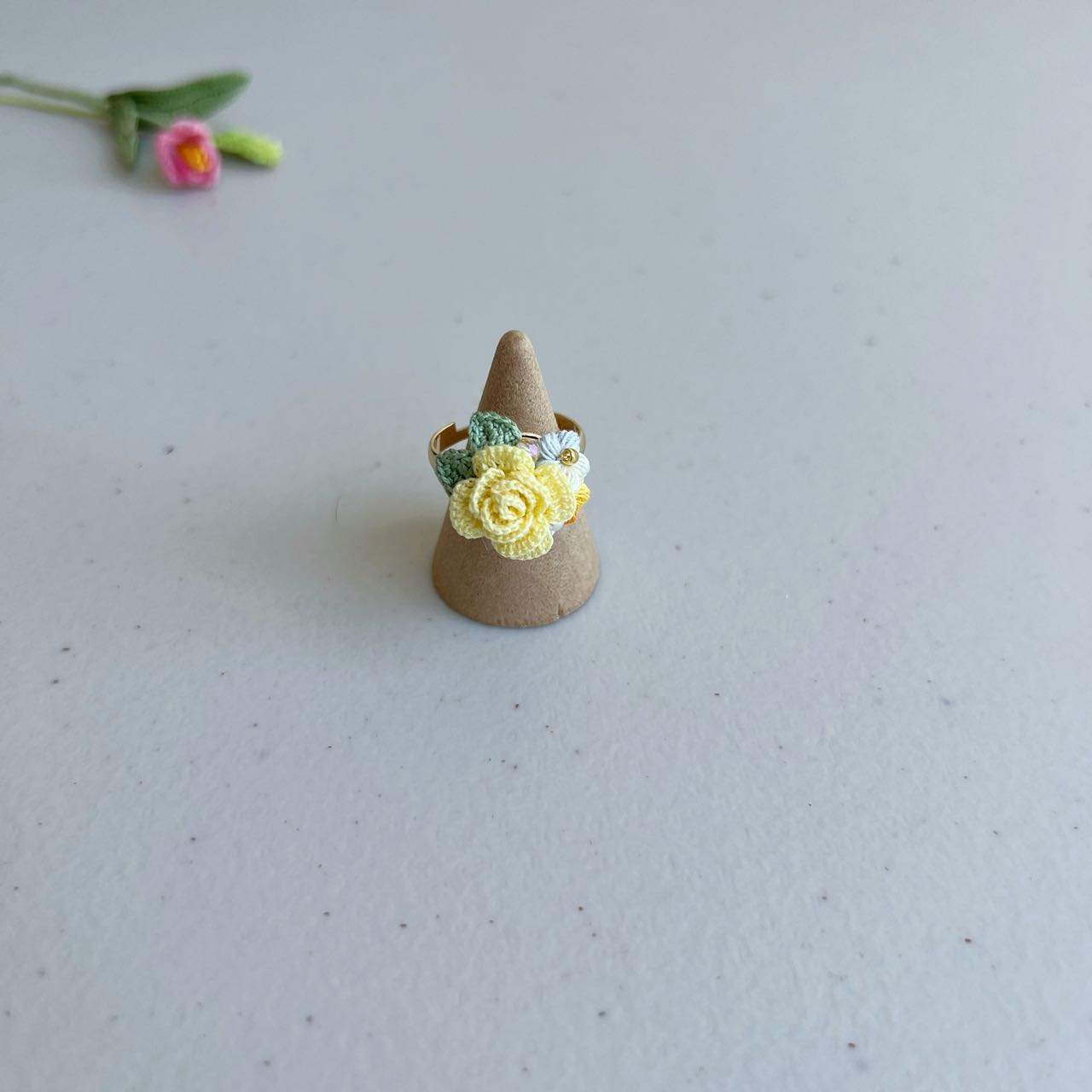 Micro Crochet Flower Bouquet Ring with Size Adjustable | Different Colours Available