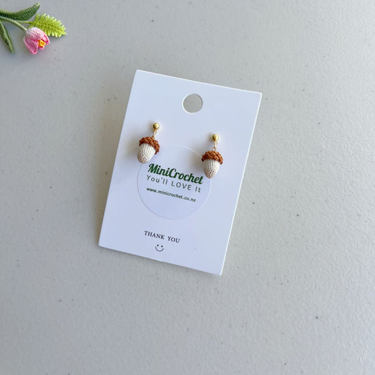 Micro Crochet Acorn Earrings