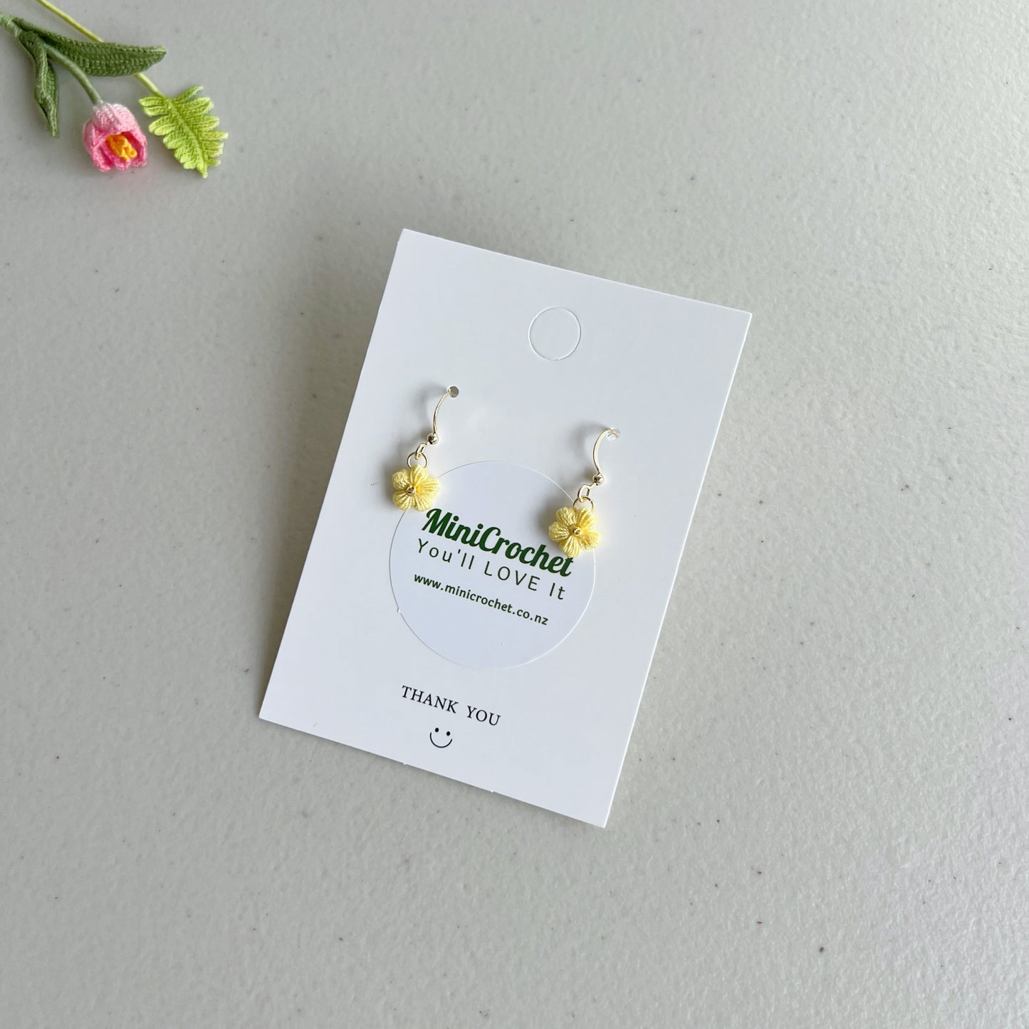 Micro Crochet Flower Earrings | Cute Flower Earrings | Different Colours Available